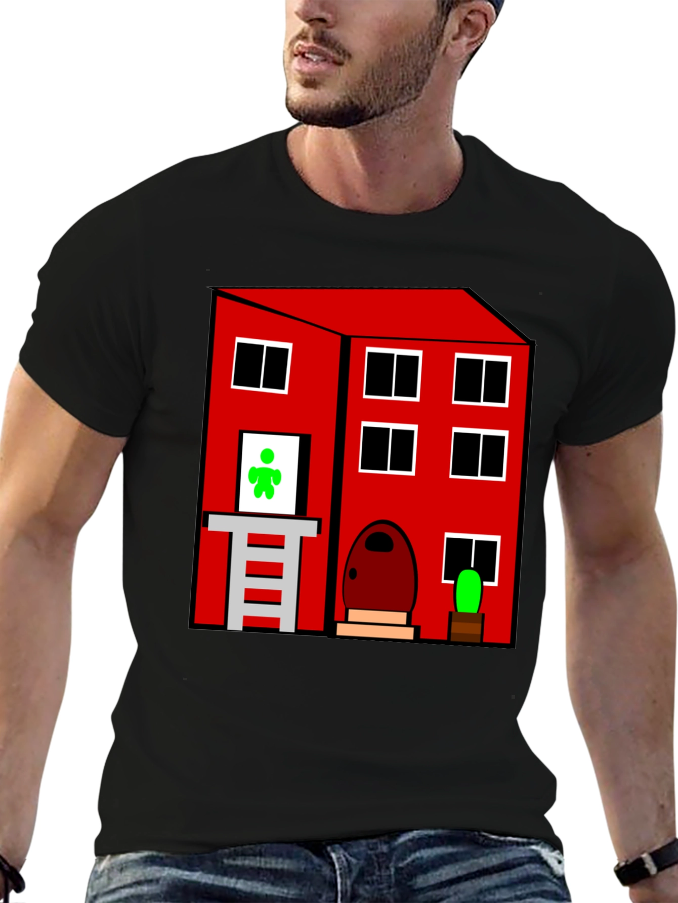 Cartoon House Graphic T-Shirt