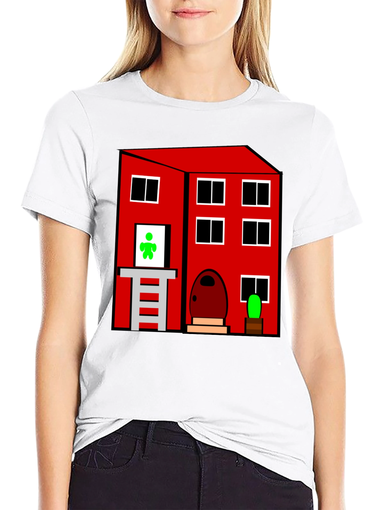 Cartoon House Graphic T-Shirt