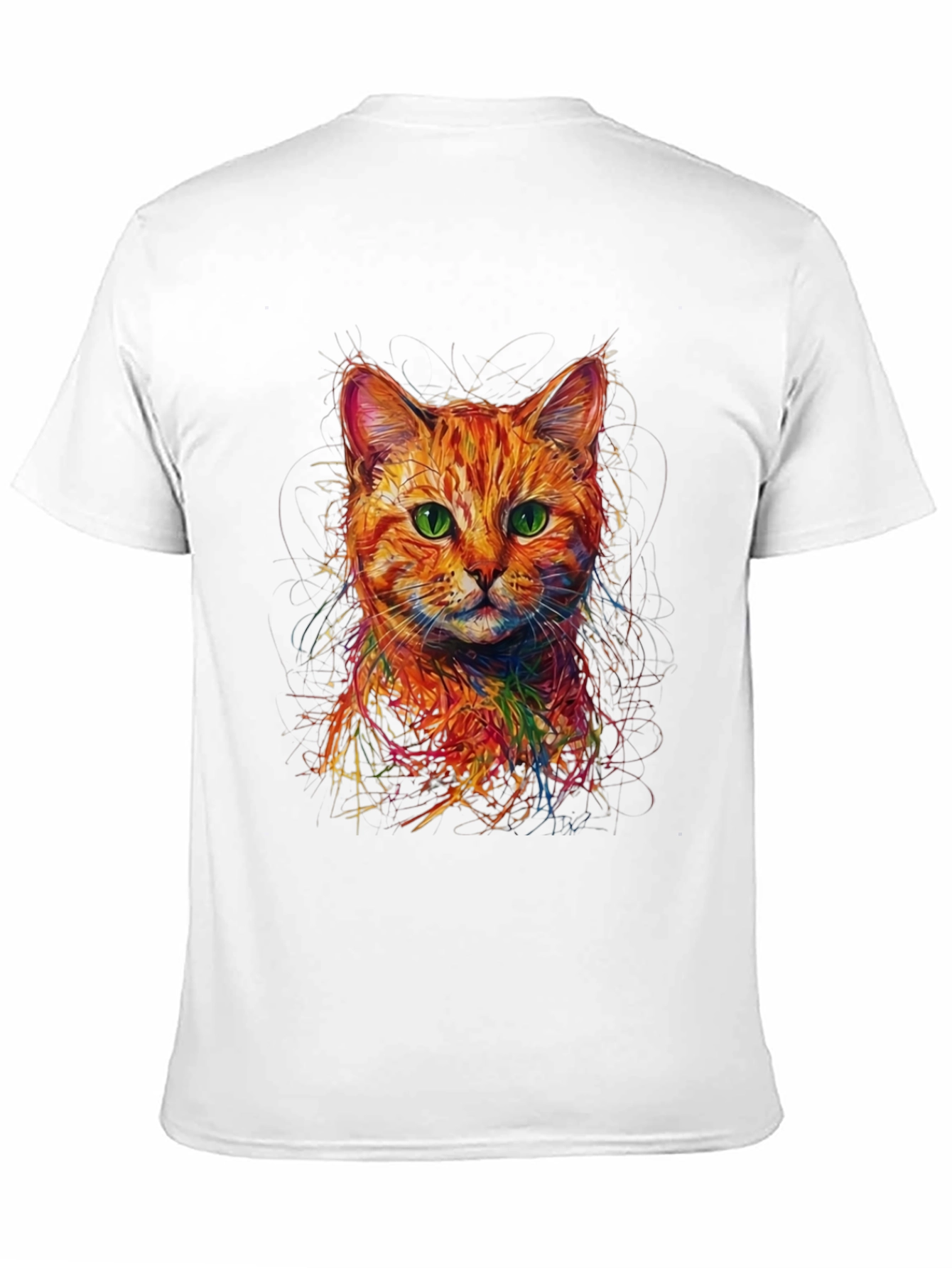 Abstract Cat Art Black T-Shirt