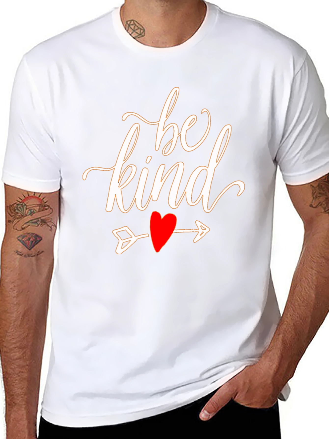 Be Kind Heart Arrow Graphic Black T-Shirt