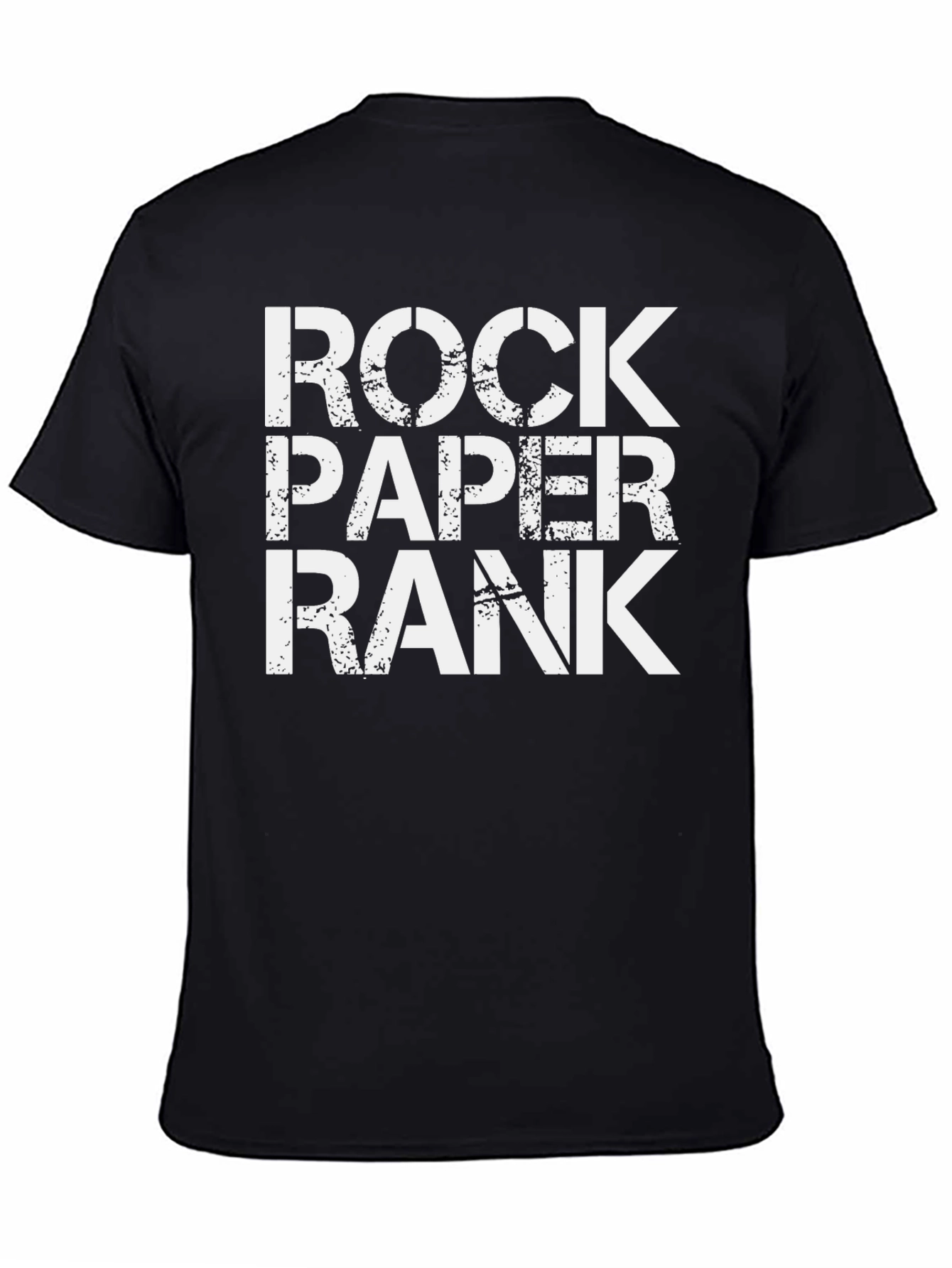 Rock Paper Rank Mens Black Graphic Tee