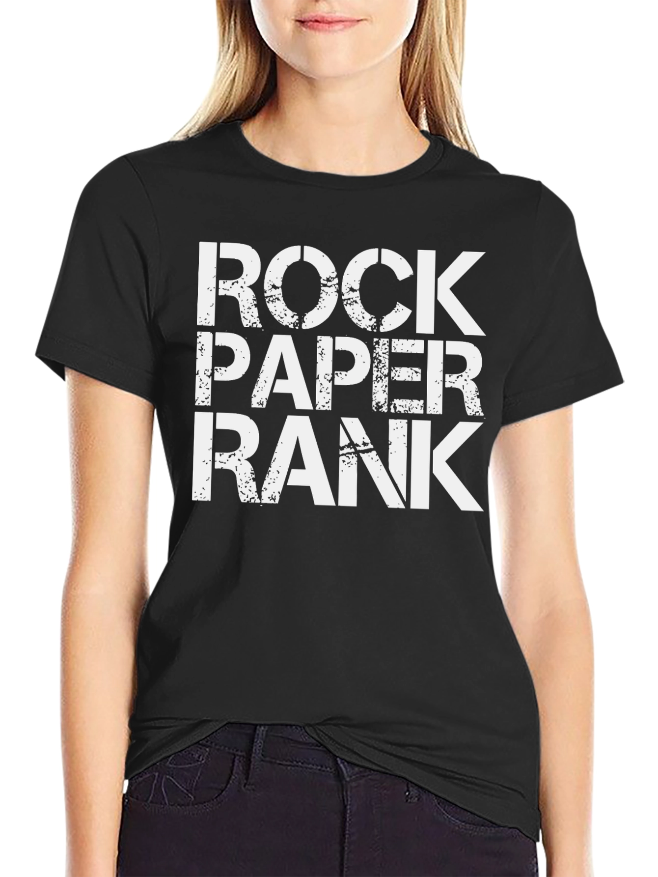 Rock Paper Rank Mens Black Graphic Tee