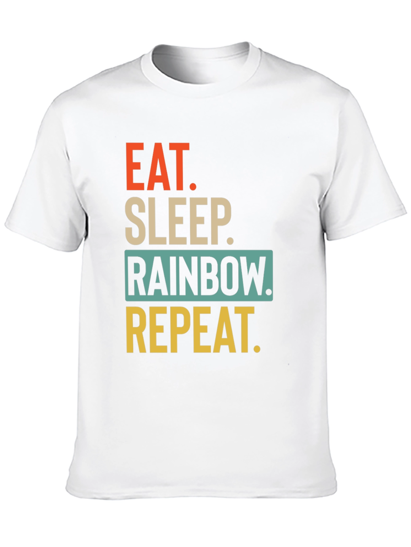 Eat Sleep Rainbow Repeat Graphic T-Shirt