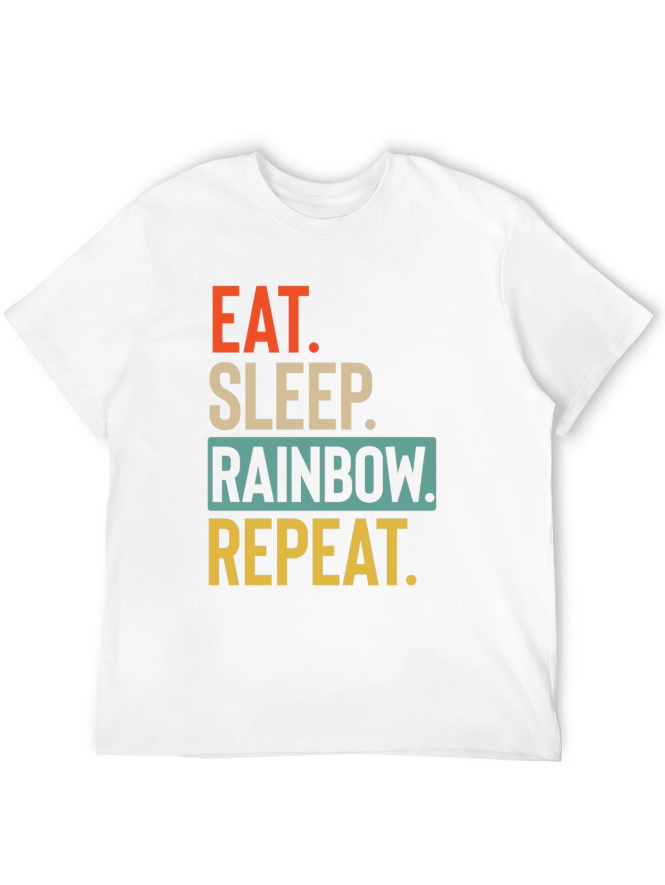 Eat Sleep Rainbow Repeat Graphic T-Shirt