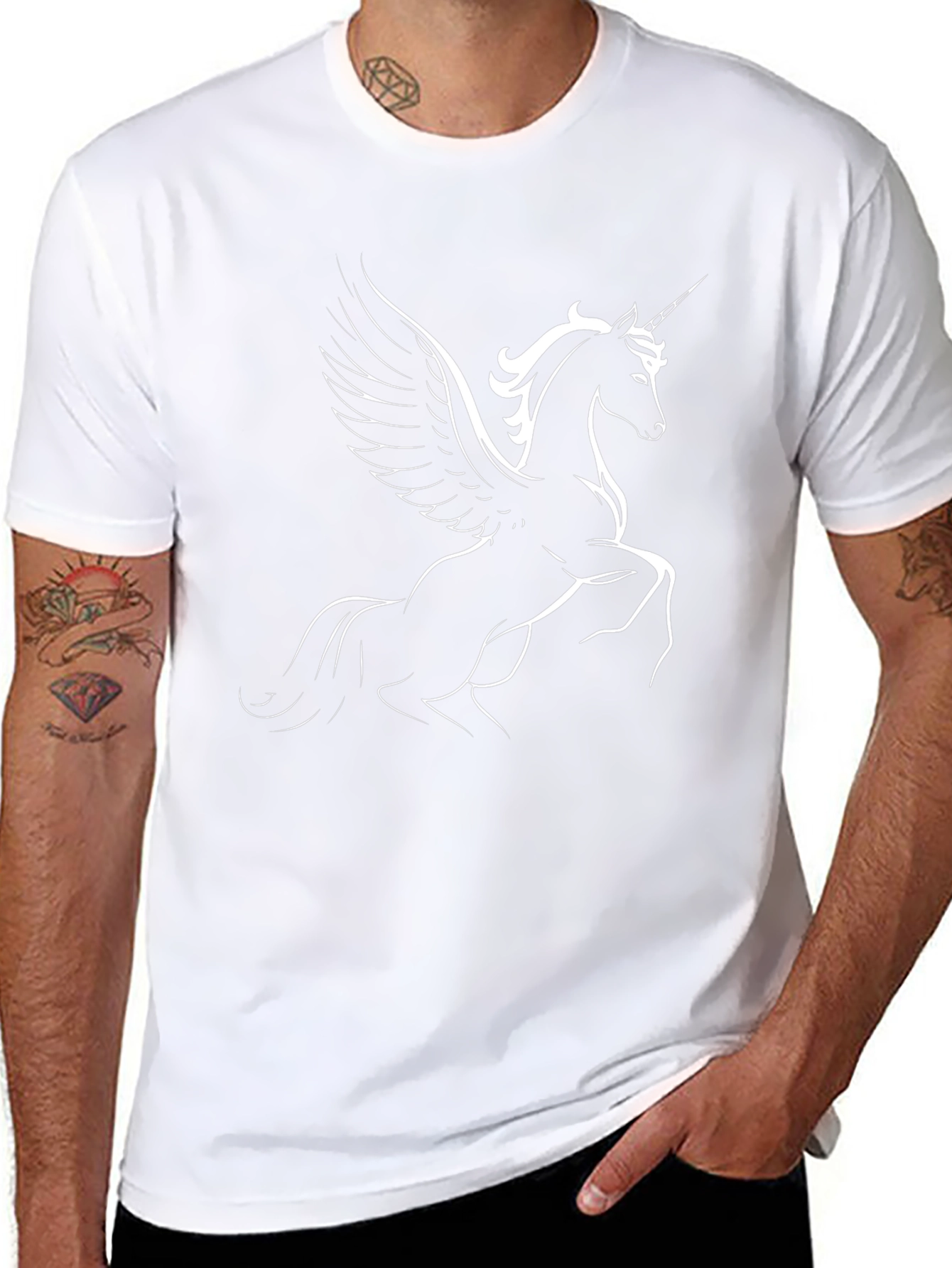 Unicorn Pegasus Graphic T-Shirt - Black