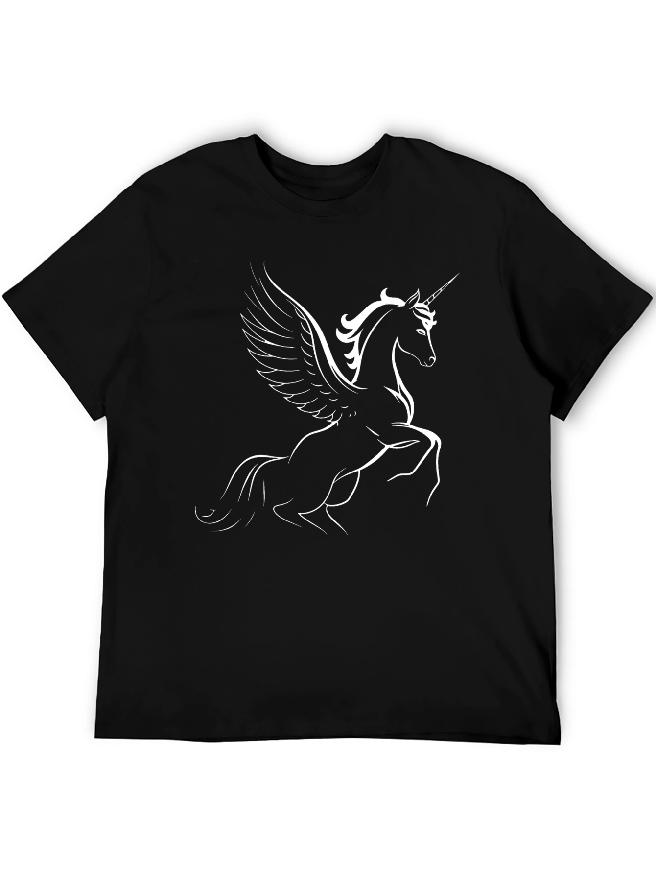 Unicorn Pegasus Graphic T-Shirt - Black