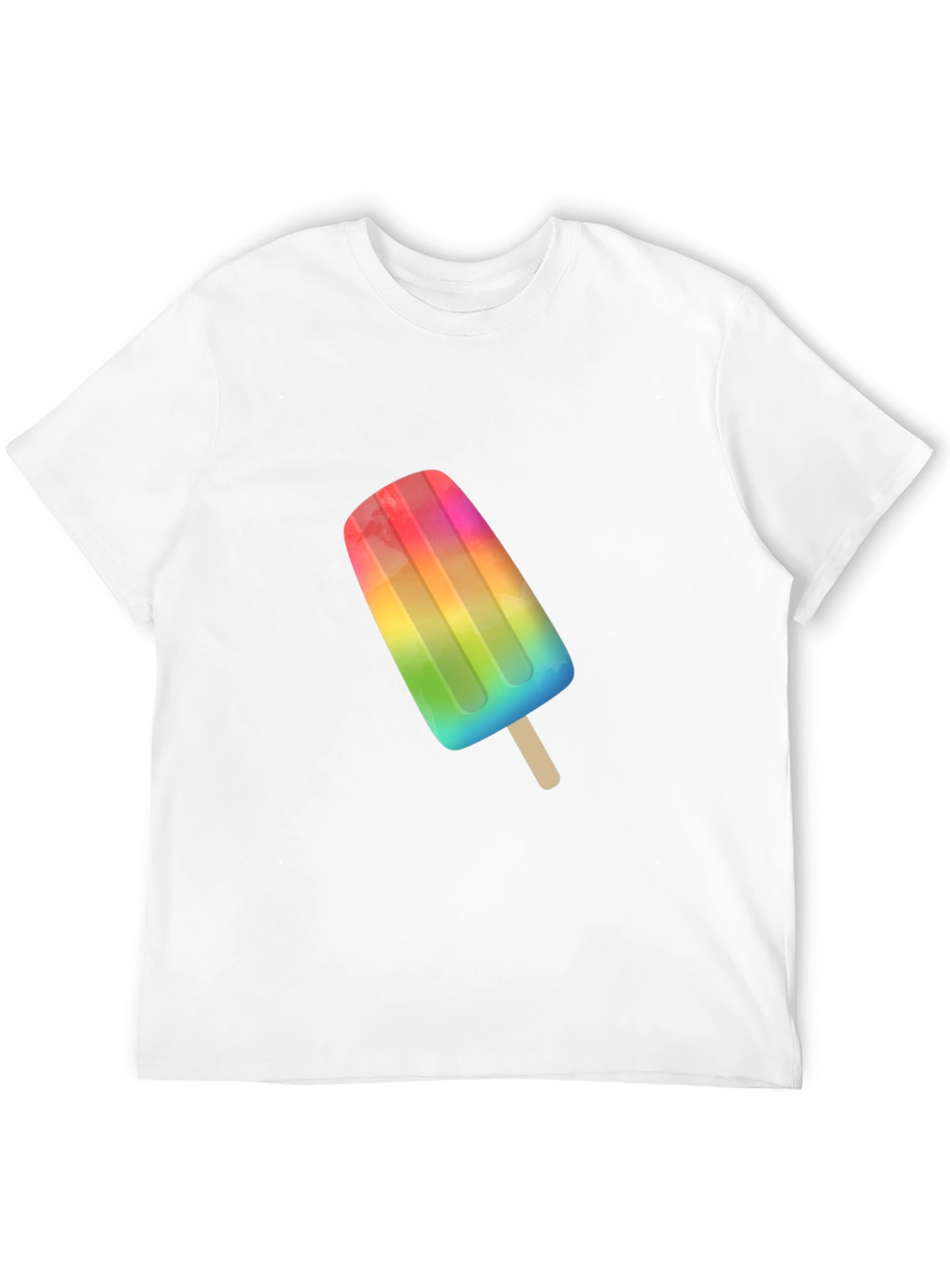 Rainbow Popsicle Graphic Tee - Summer Fun!