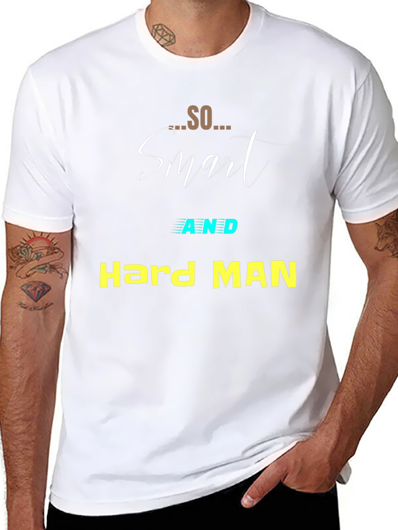 Smart and Hard Man Black T-Shirt