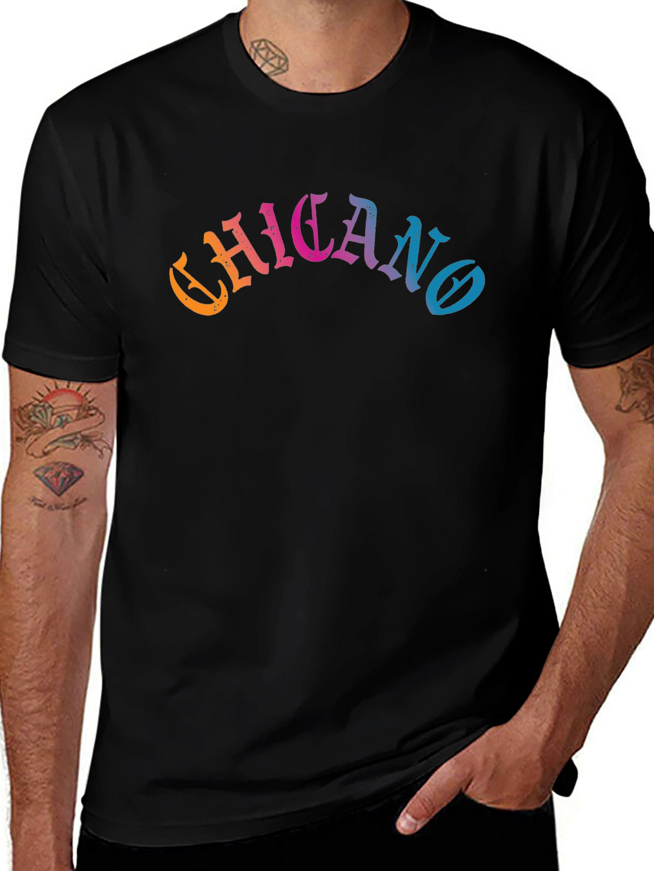 Chicano Graphic Tee - Black Cotton Blend T-Shirt
