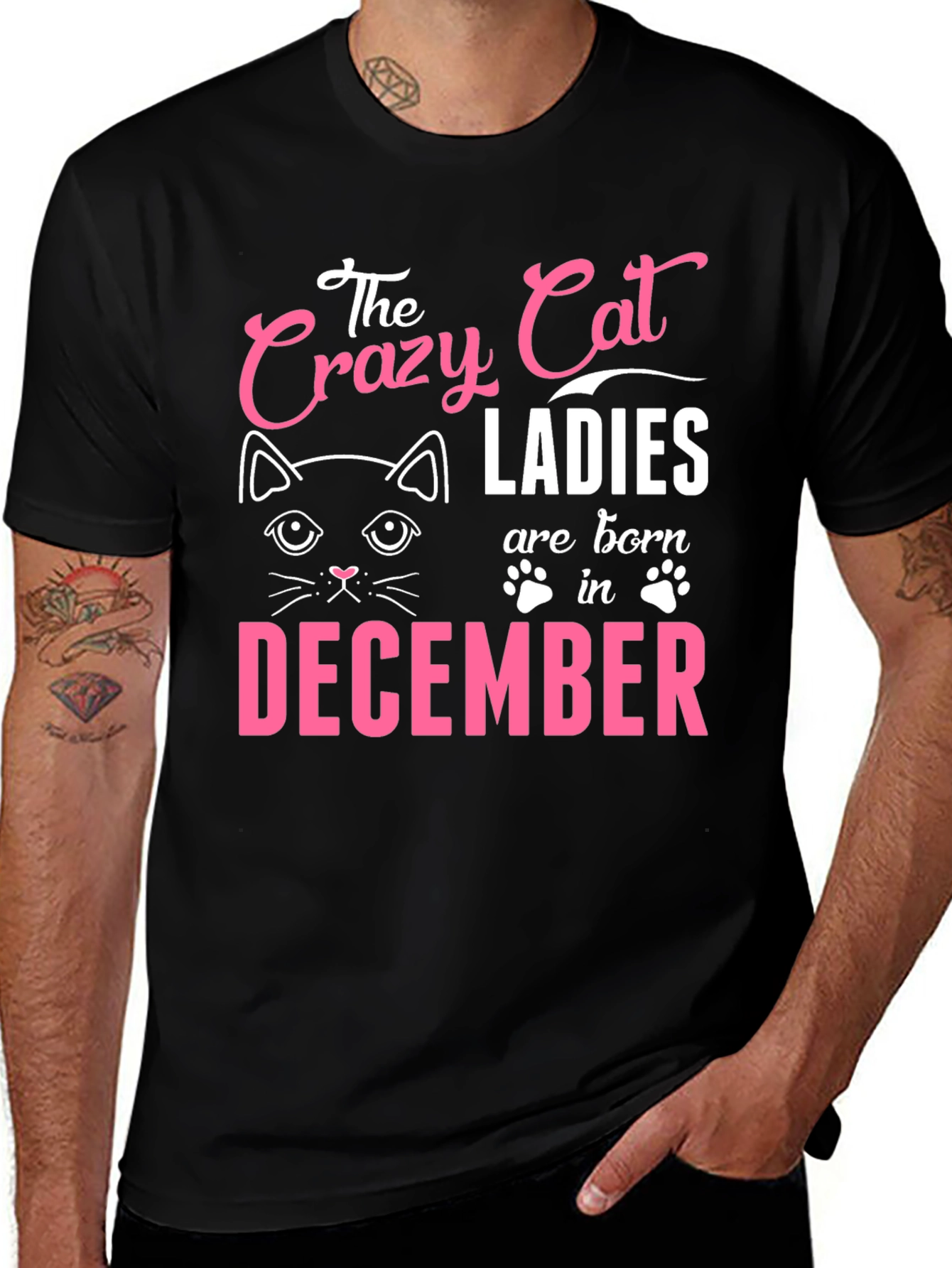 Crazy Cat Ladies December Birthday T-Shirt