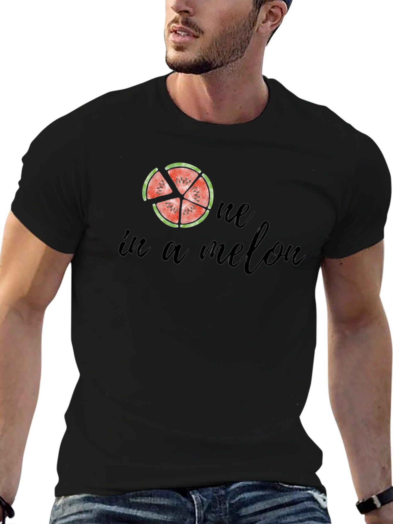 One In A Melon Black Graphic Tee