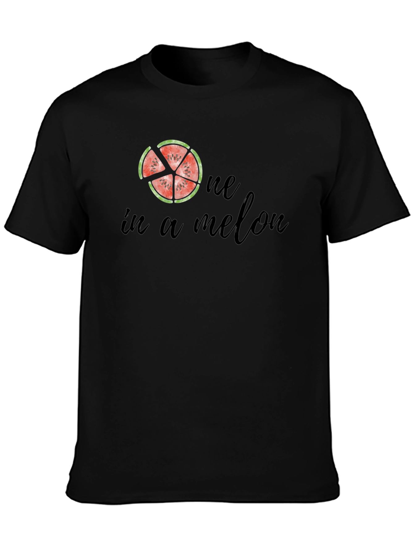 One In A Melon Black Graphic Tee