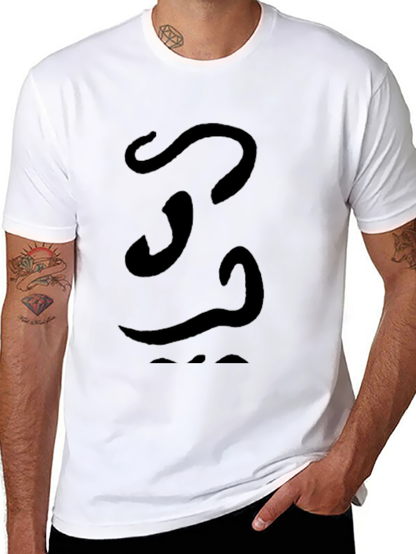 Abstract Graphic Tee - Black Soft Cotton Casual Shirt