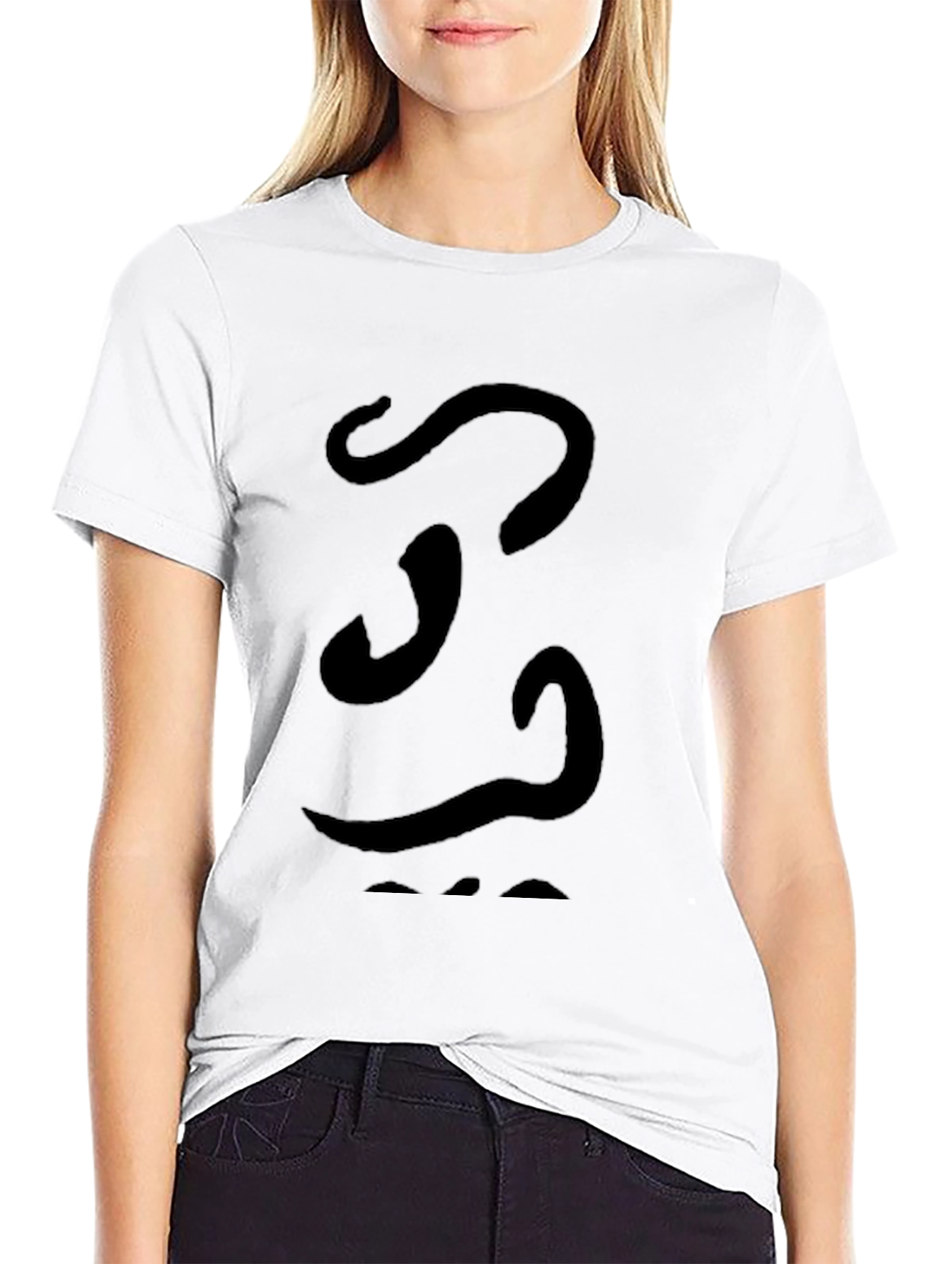 Abstract Graphic Tee - Black Soft Cotton Casual Shirt