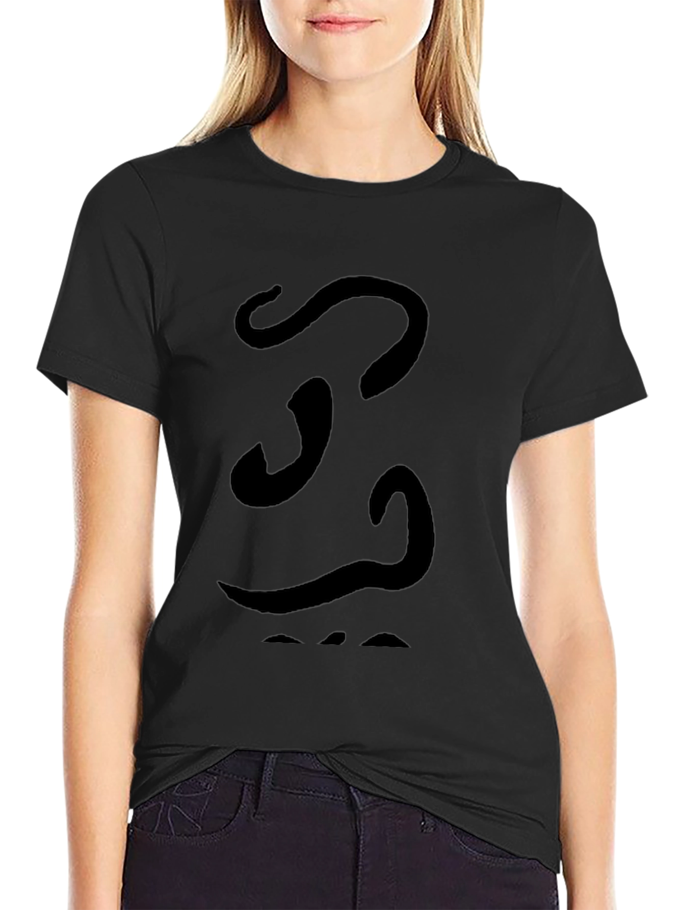 Abstract Graphic Tee - Black Soft Cotton Casual Shirt