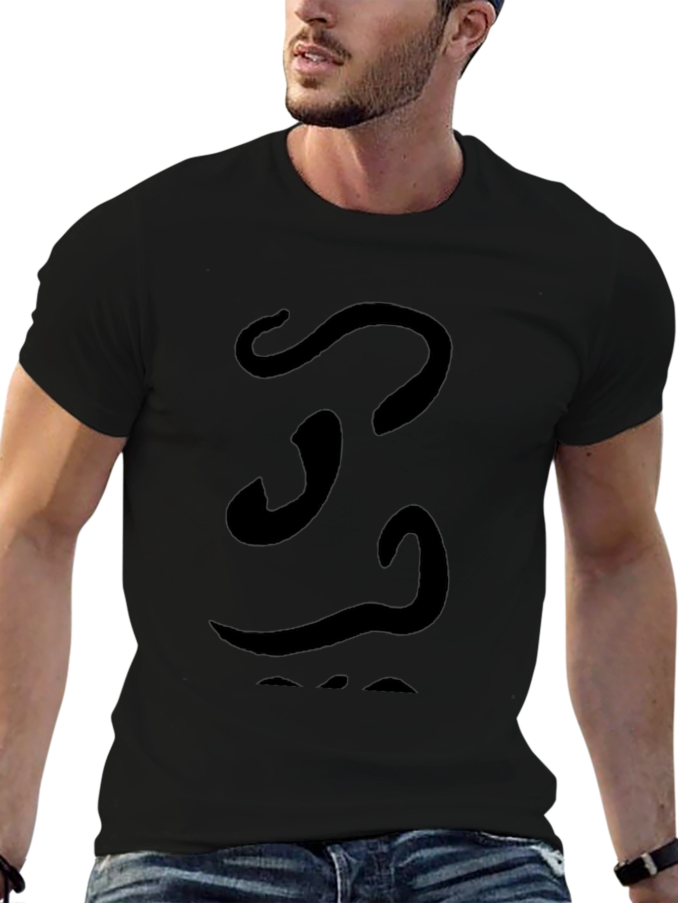 Abstract Graphic Tee - Black Soft Cotton Casual Shirt