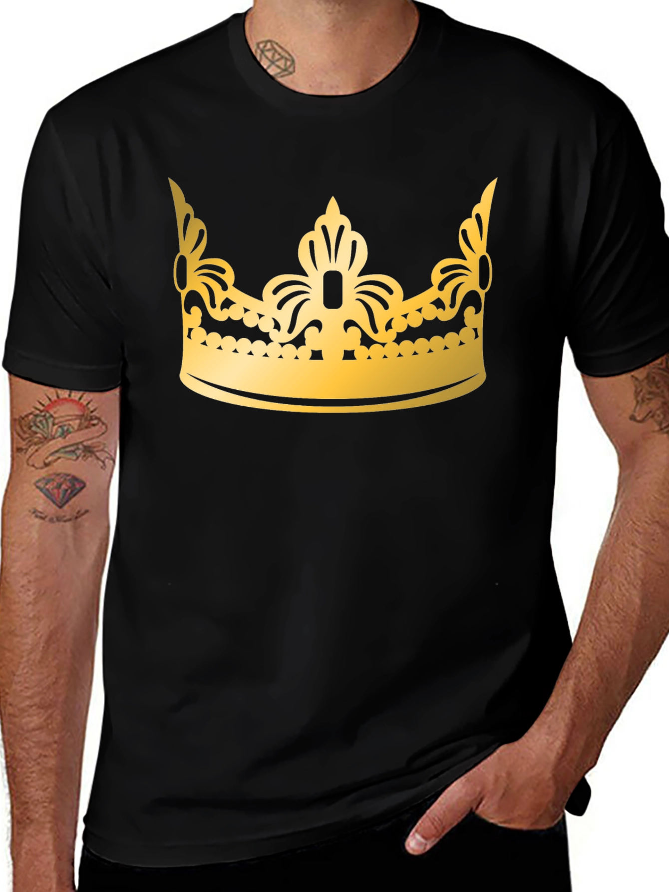Gold Crown Graphic Black T-Shirt