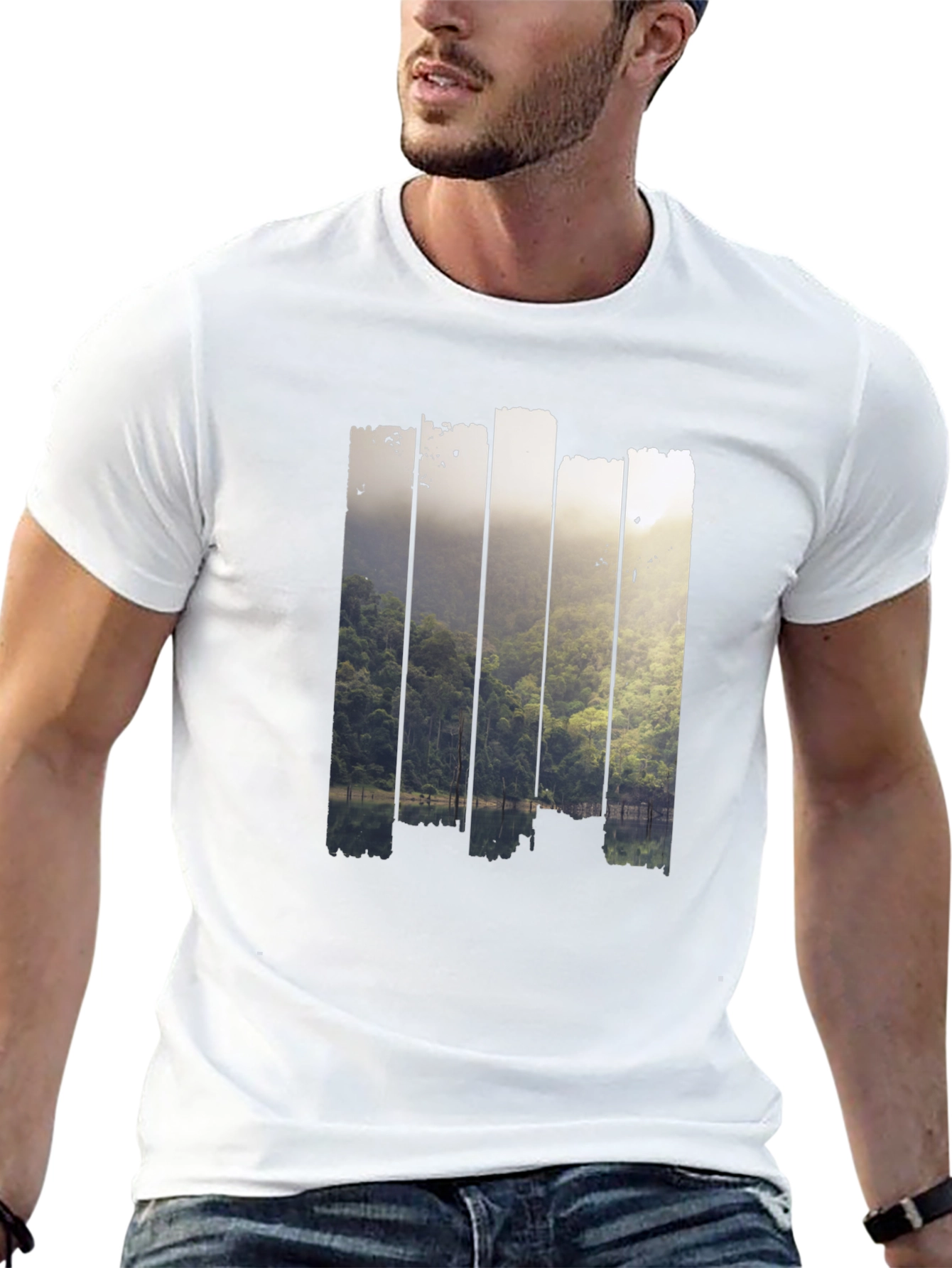 Nature Scene Graphic Black T-Shirt