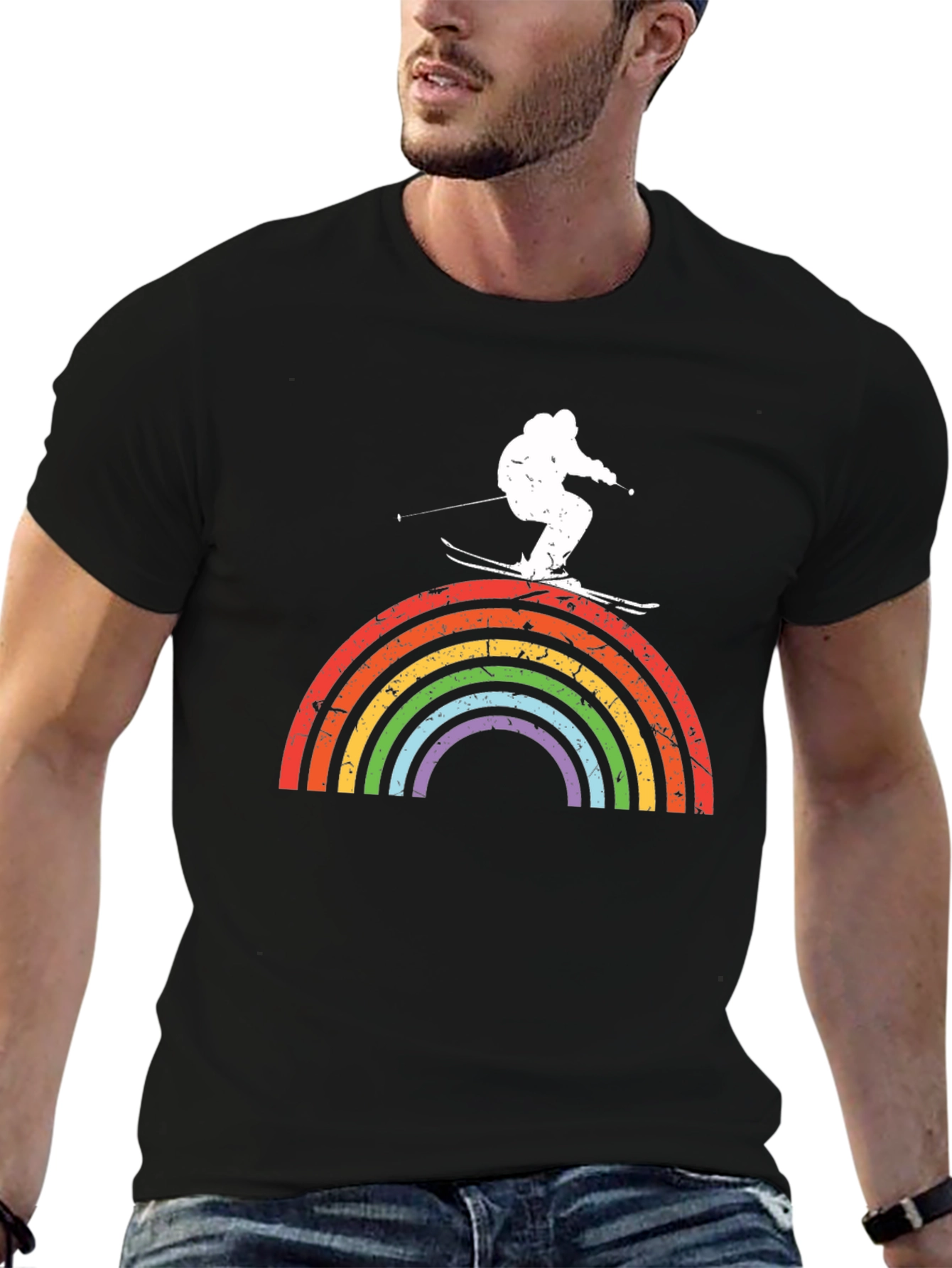 Rainbow Skiing T-Shirt