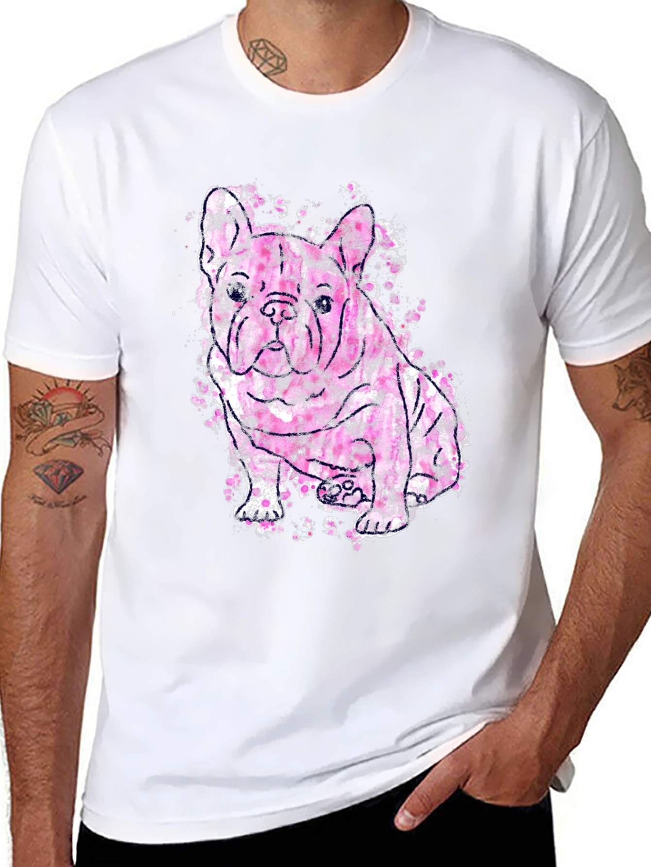 Dog Graphic Mens T-Shirt - Trendy Casual Tee
