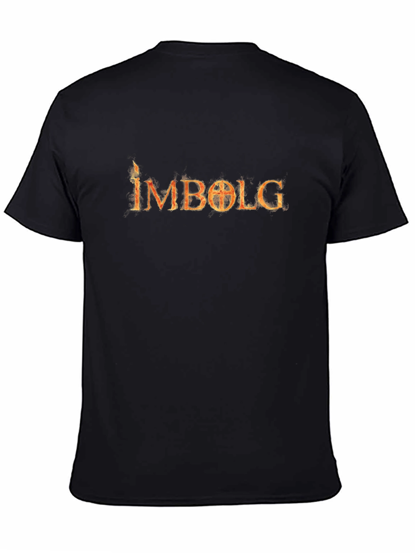 Imbolg Fire Text Graphic T-Shirt - Black