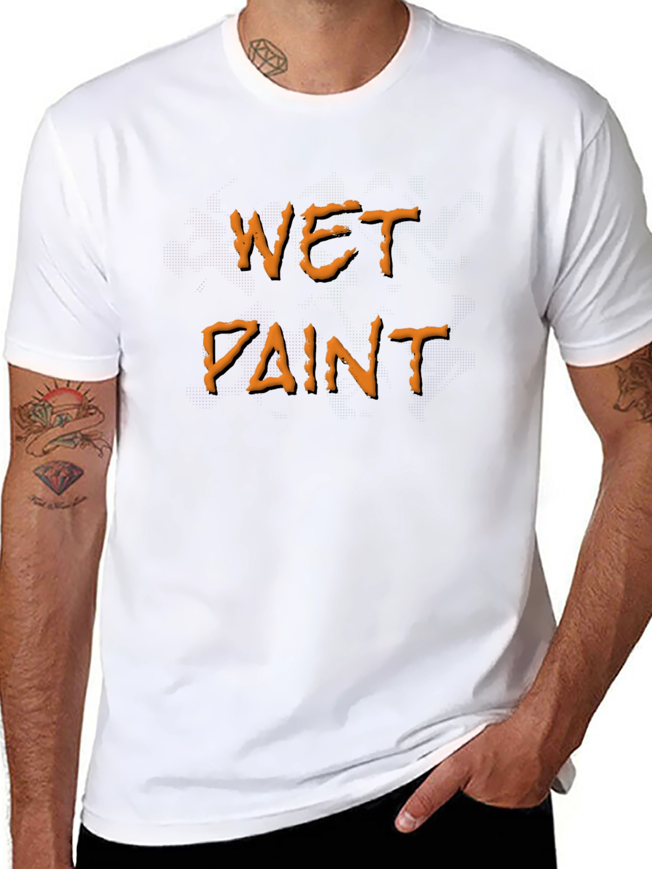 Wet Paint Novelty Graphic T-Shirt