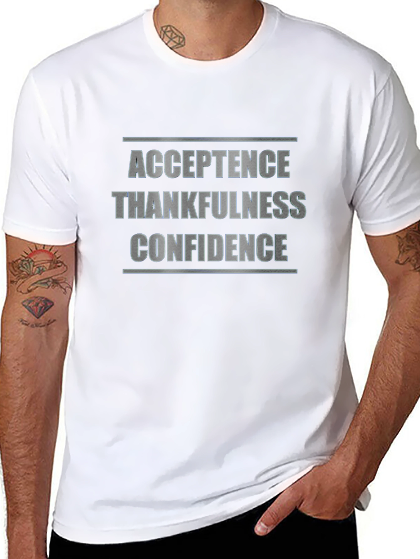 Acceptance Thankfulness Confidence Black T-Shirt