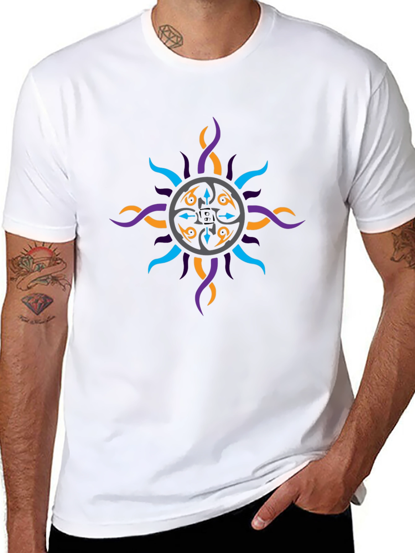 Graphic Print Mens Black T-Shirt