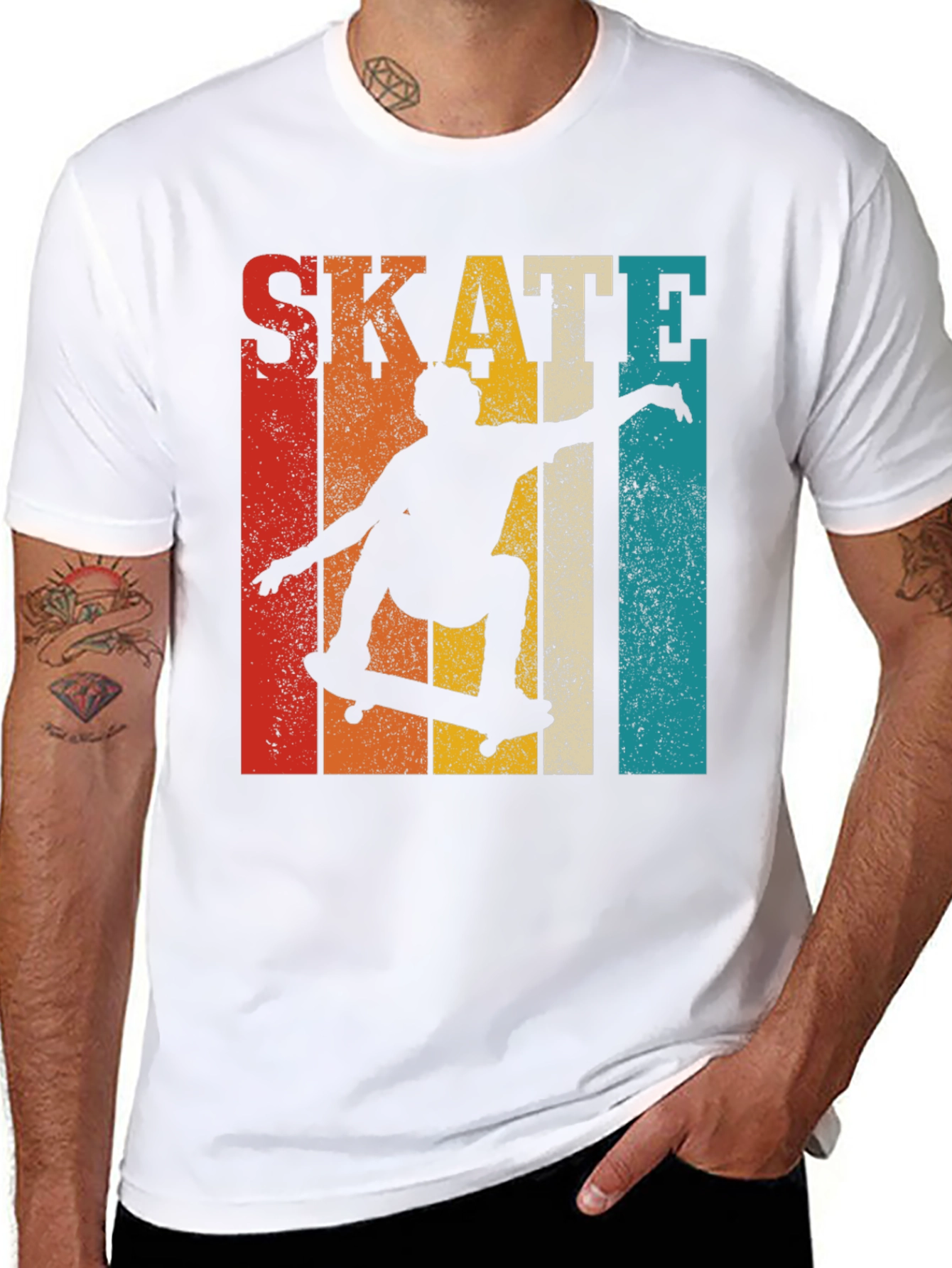 Retro Skateboarding Graphic T-Shirt