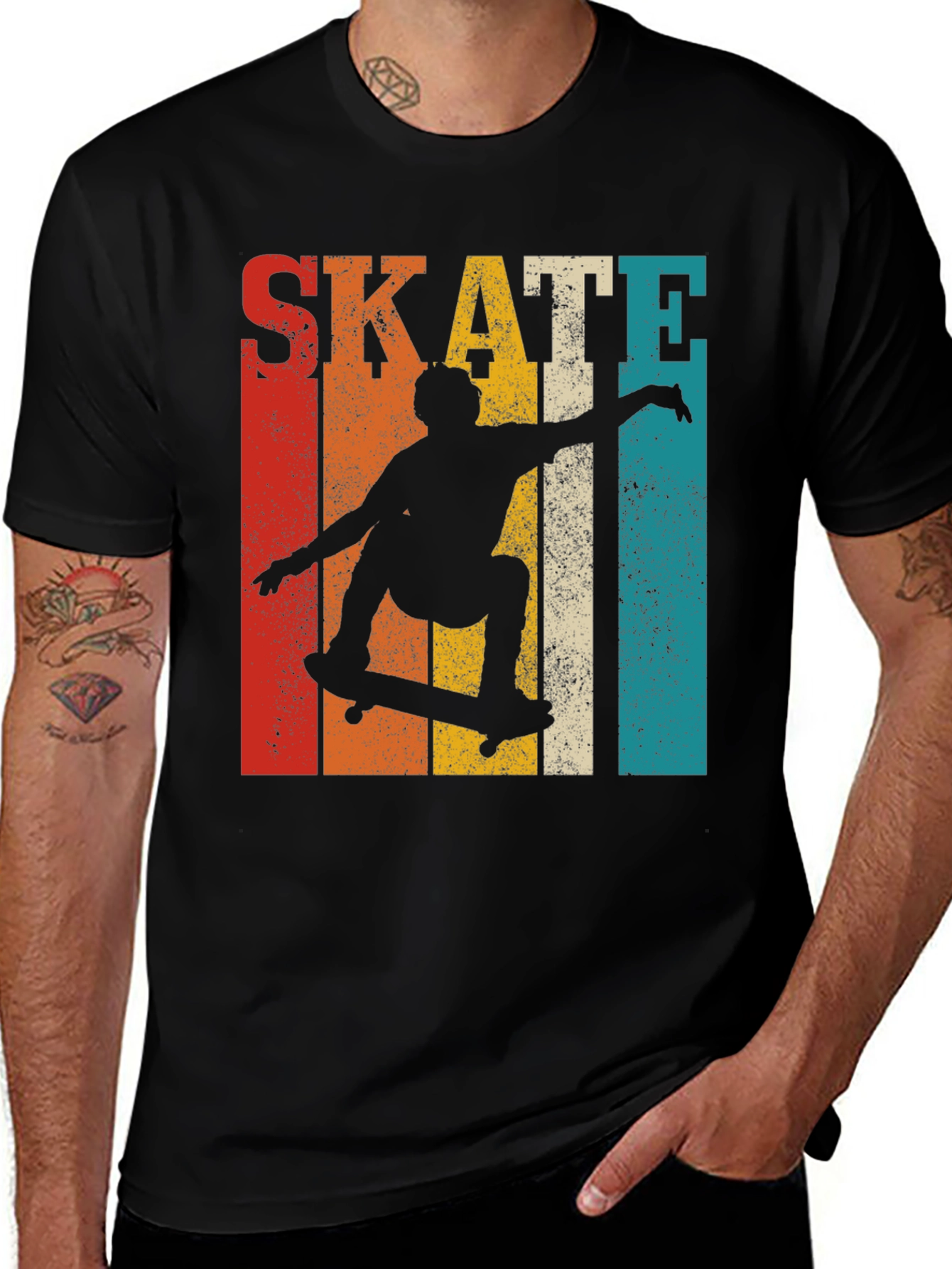 Retro Skateboarding Graphic T-Shirt