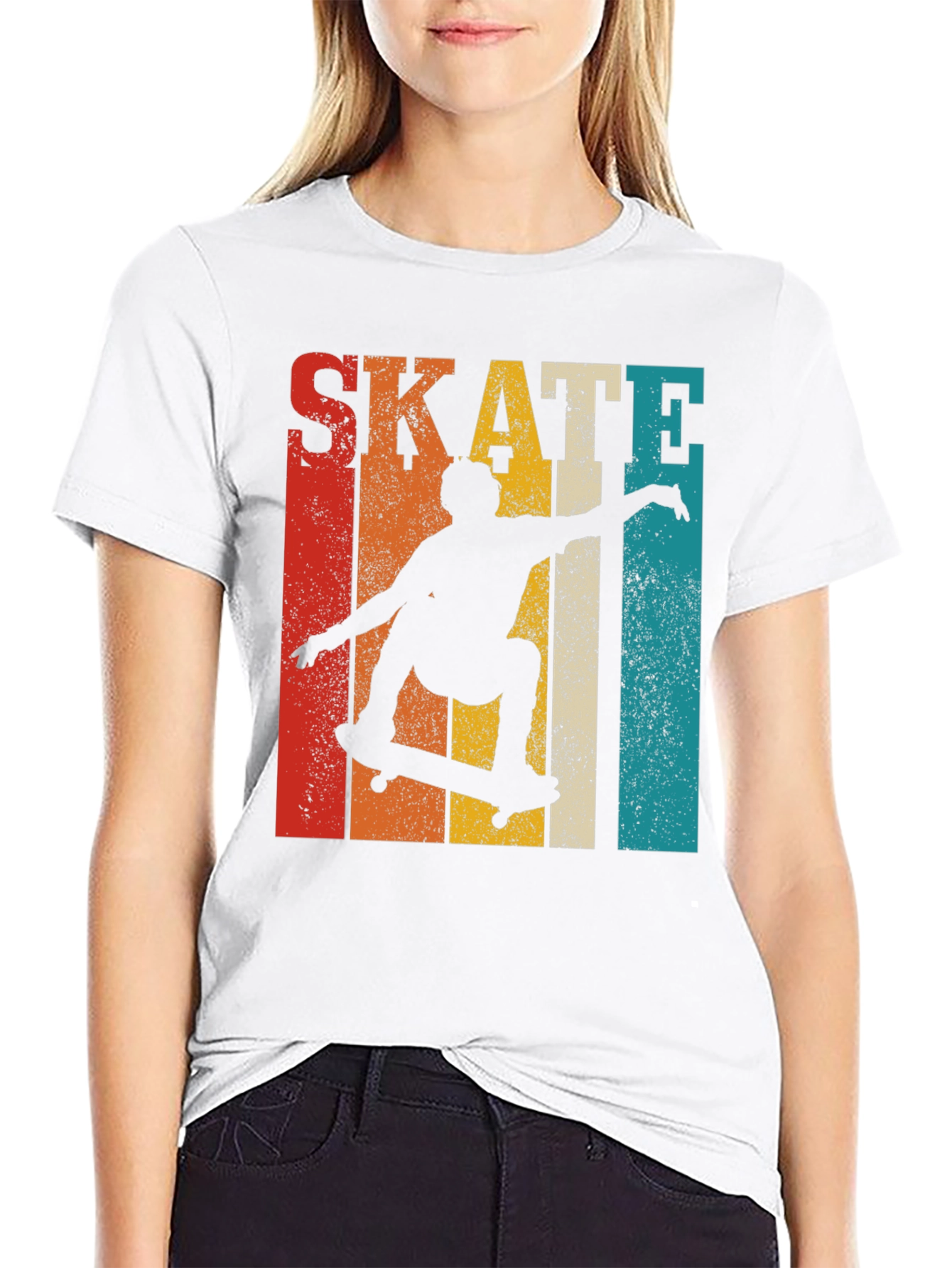 Retro Skateboarding Graphic T-Shirt
