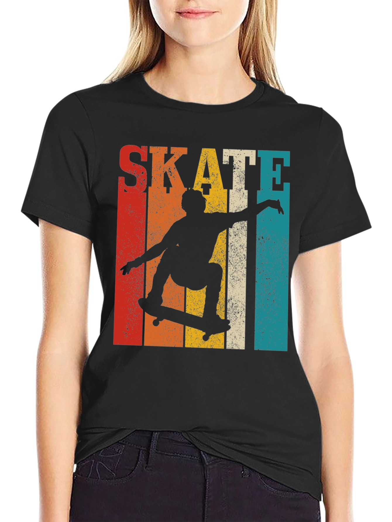 Retro Skateboarding Graphic T-Shirt