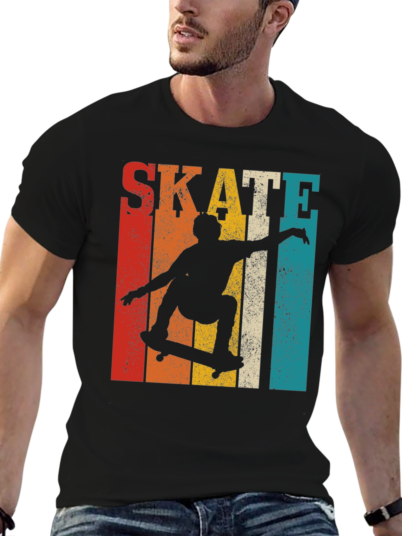 Retro Skateboarding Graphic T-Shirt