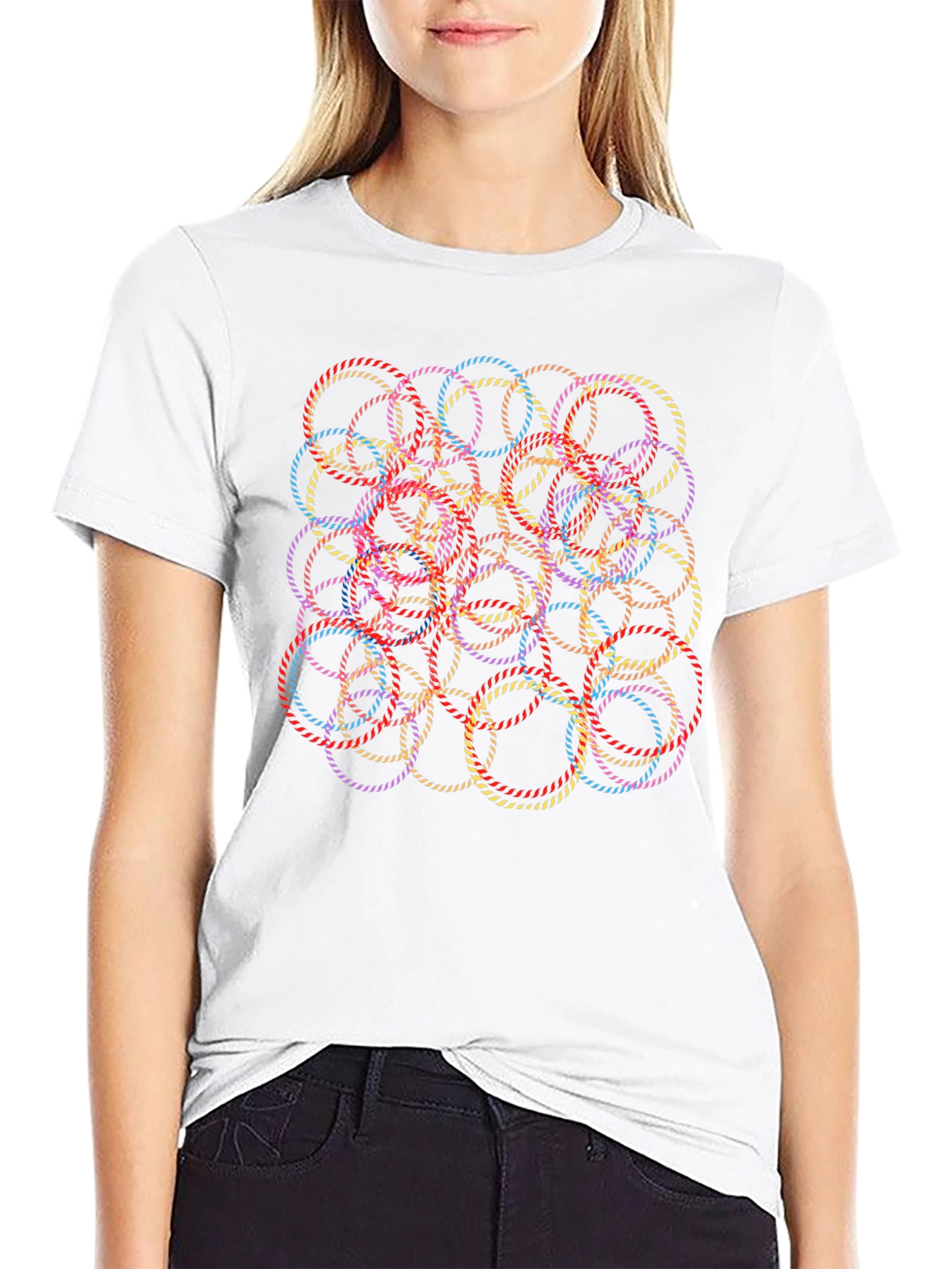 Abstract Circle Graphic Print T-Shirt