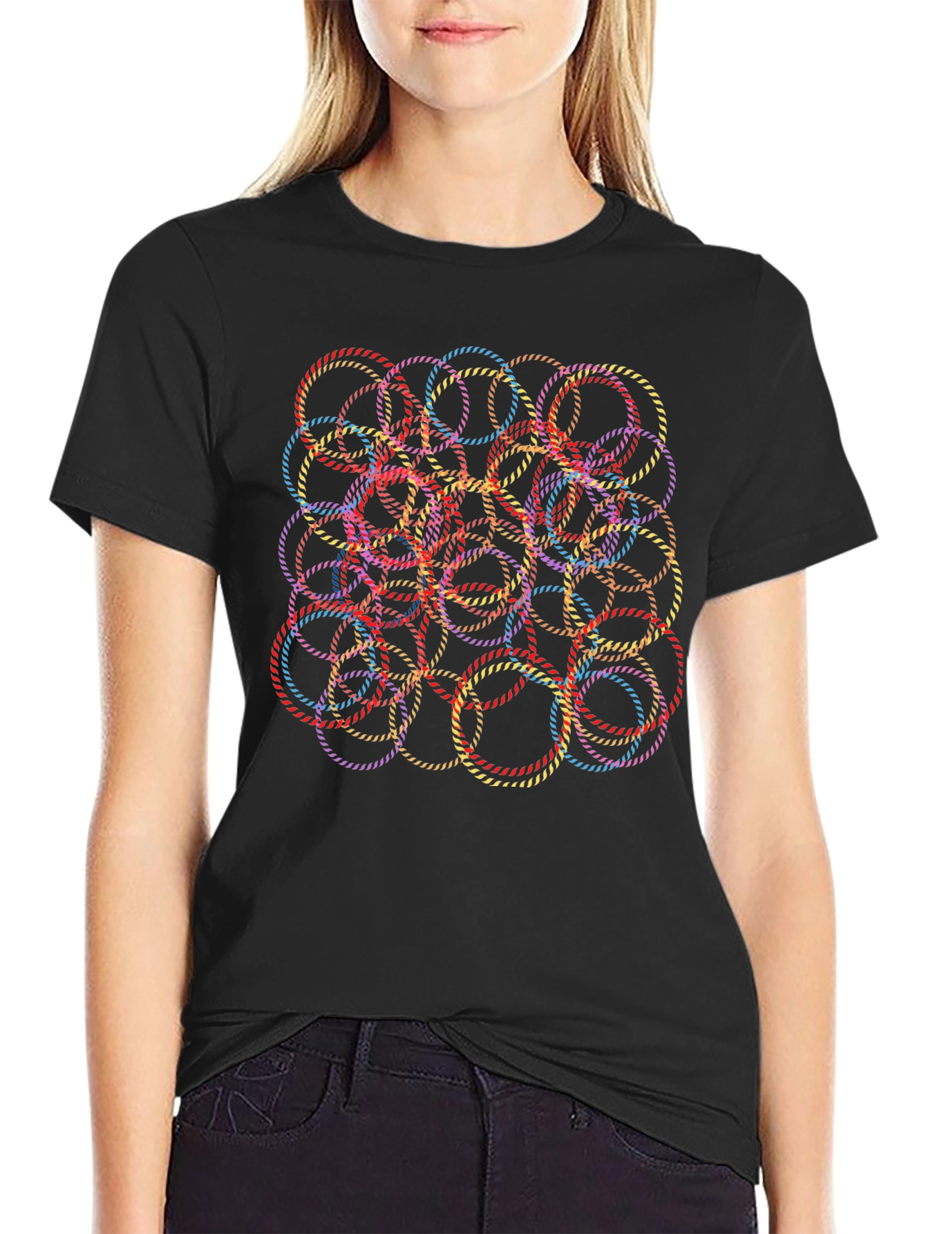 Abstract Circle Graphic Print T-Shirt
