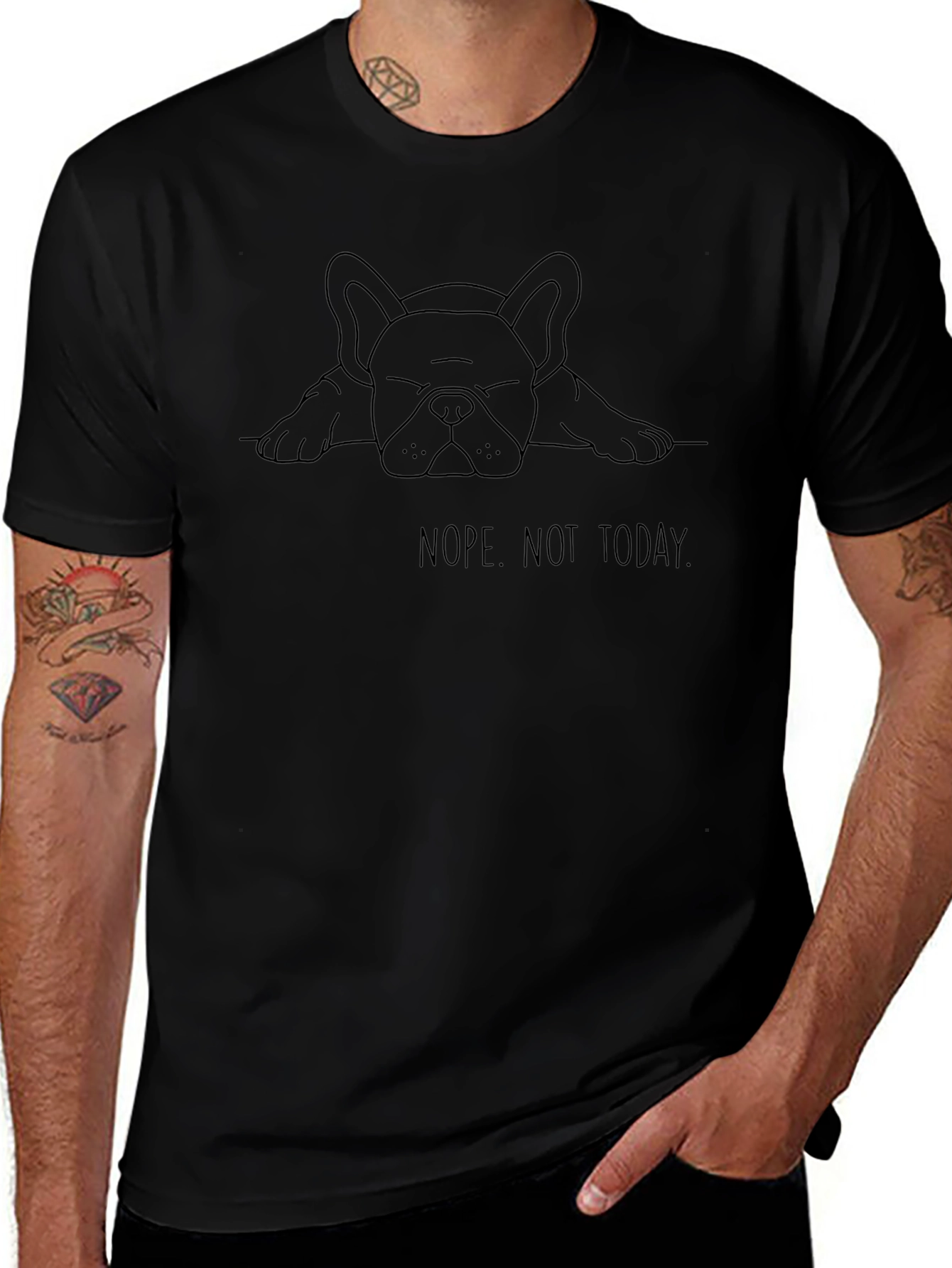 Nope Not Today Dog Graphic T-Shirt