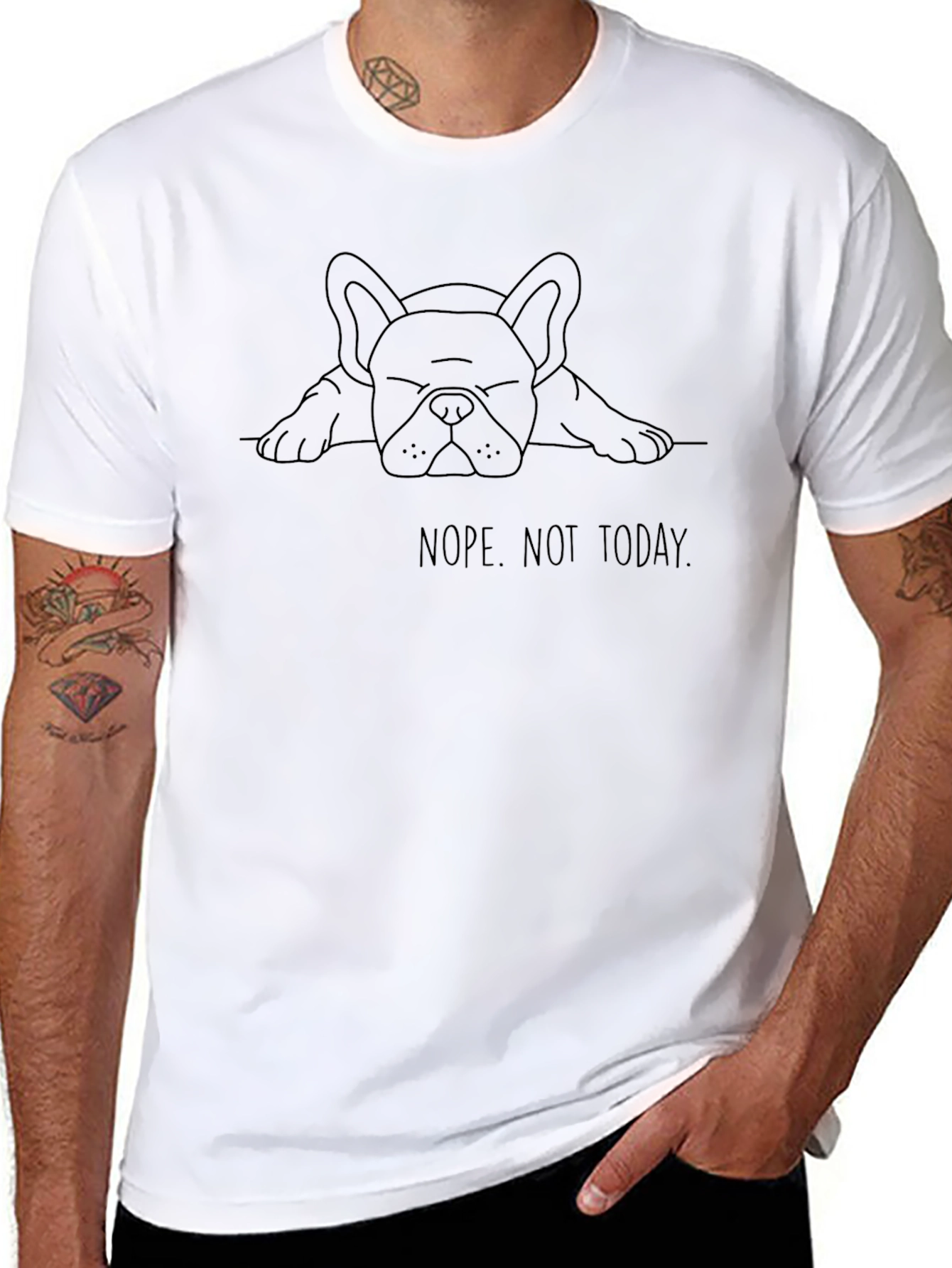 Nope Not Today Dog Graphic T-Shirt