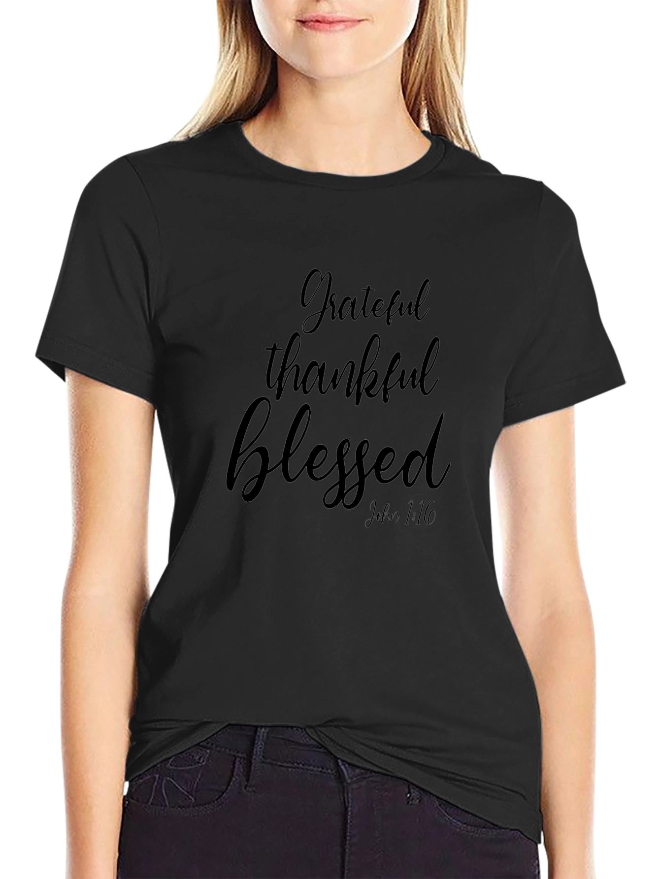 Grateful Thankful Blessed Graphic T-Shirt