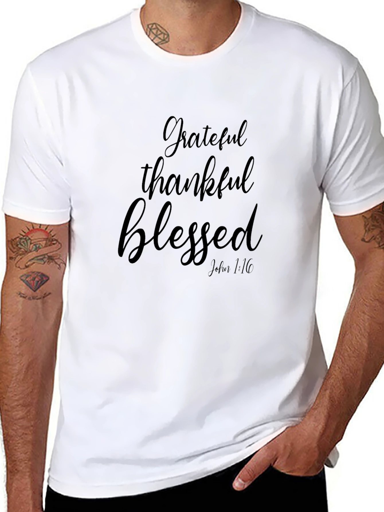 Grateful Thankful Blessed Graphic T-Shirt