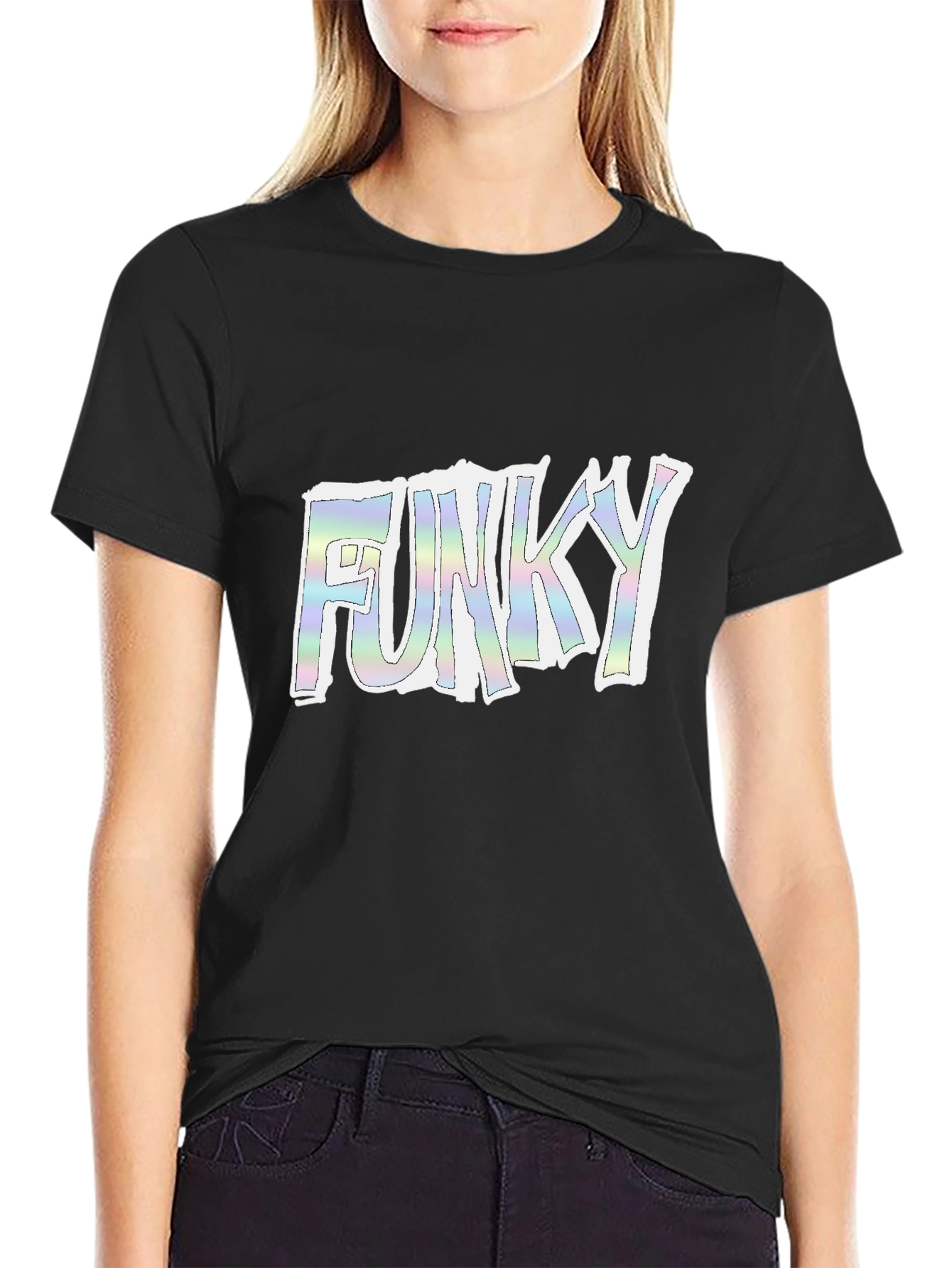 Funky Graphic Tee - Holographic Style