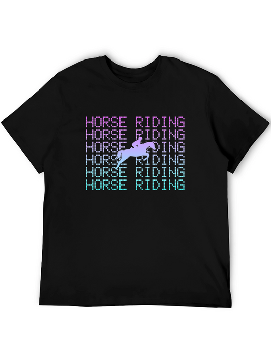 Horse Riding Graphic Tee - Equestrian Style Shirt