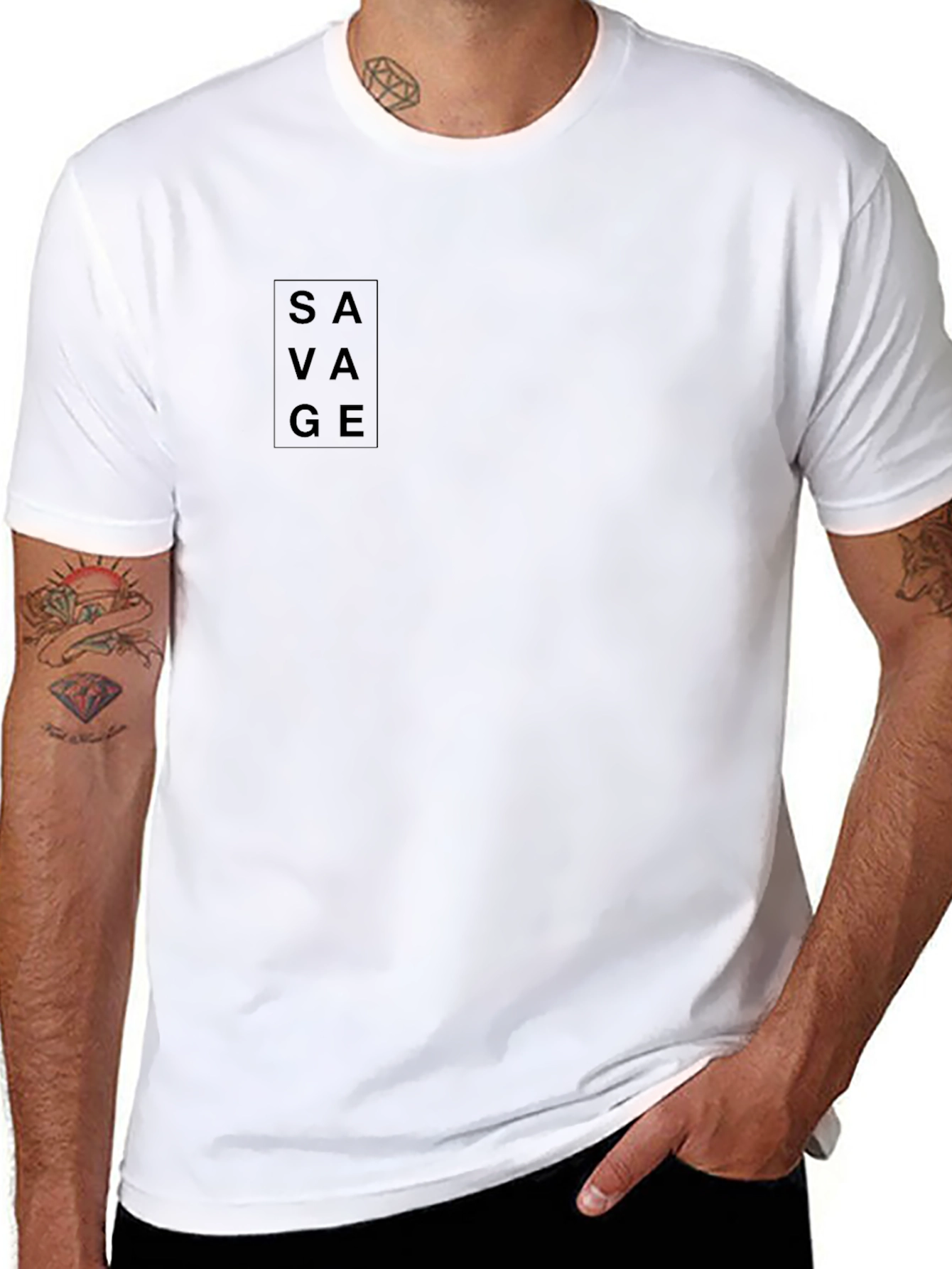 Mens Black SAVAGE Graphic Tee