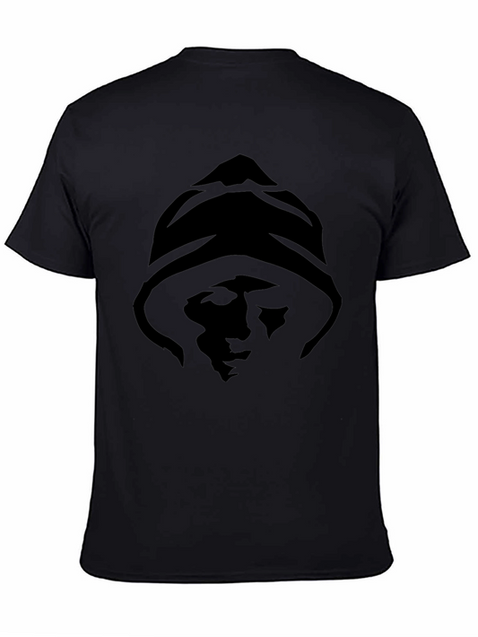 Hooded Silhouette Graphic Tee - Black