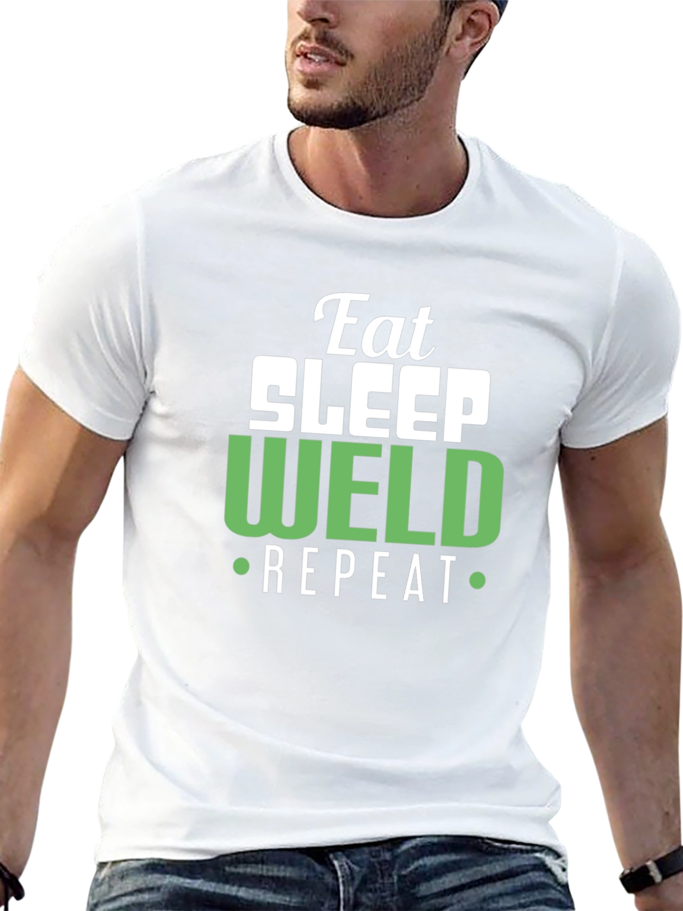 Eat Sleep Weld Repeat - Black T-Shirt