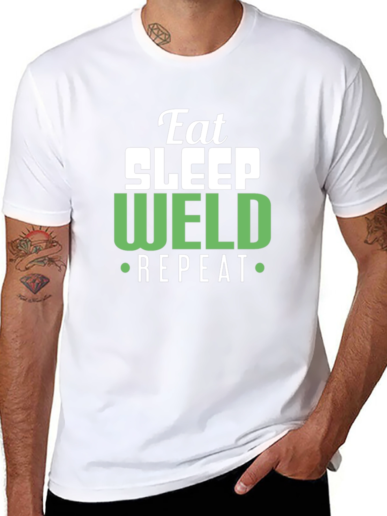 Eat Sleep Weld Repeat - Black T-Shirt
