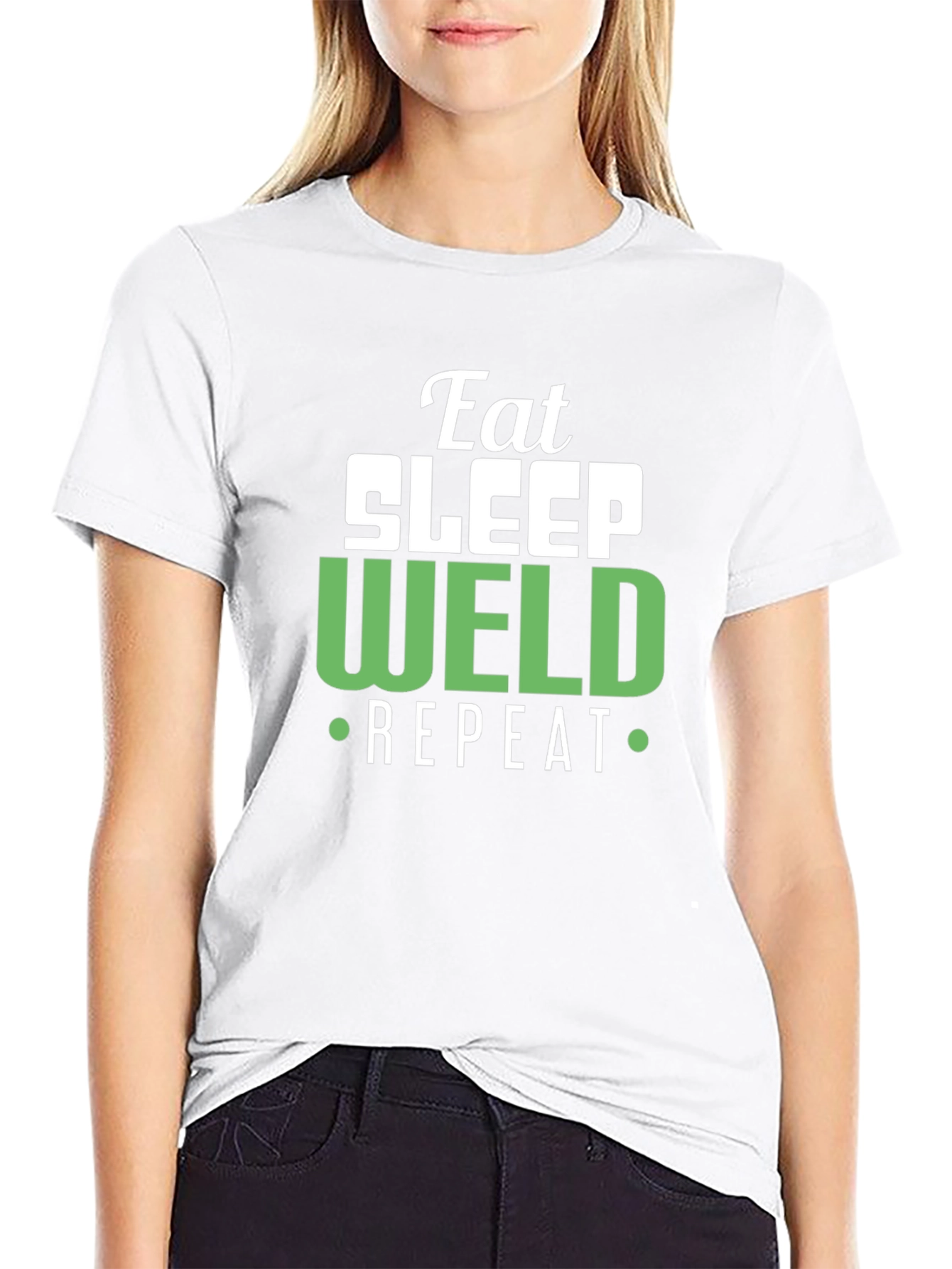 Eat Sleep Weld Repeat - Black T-Shirt