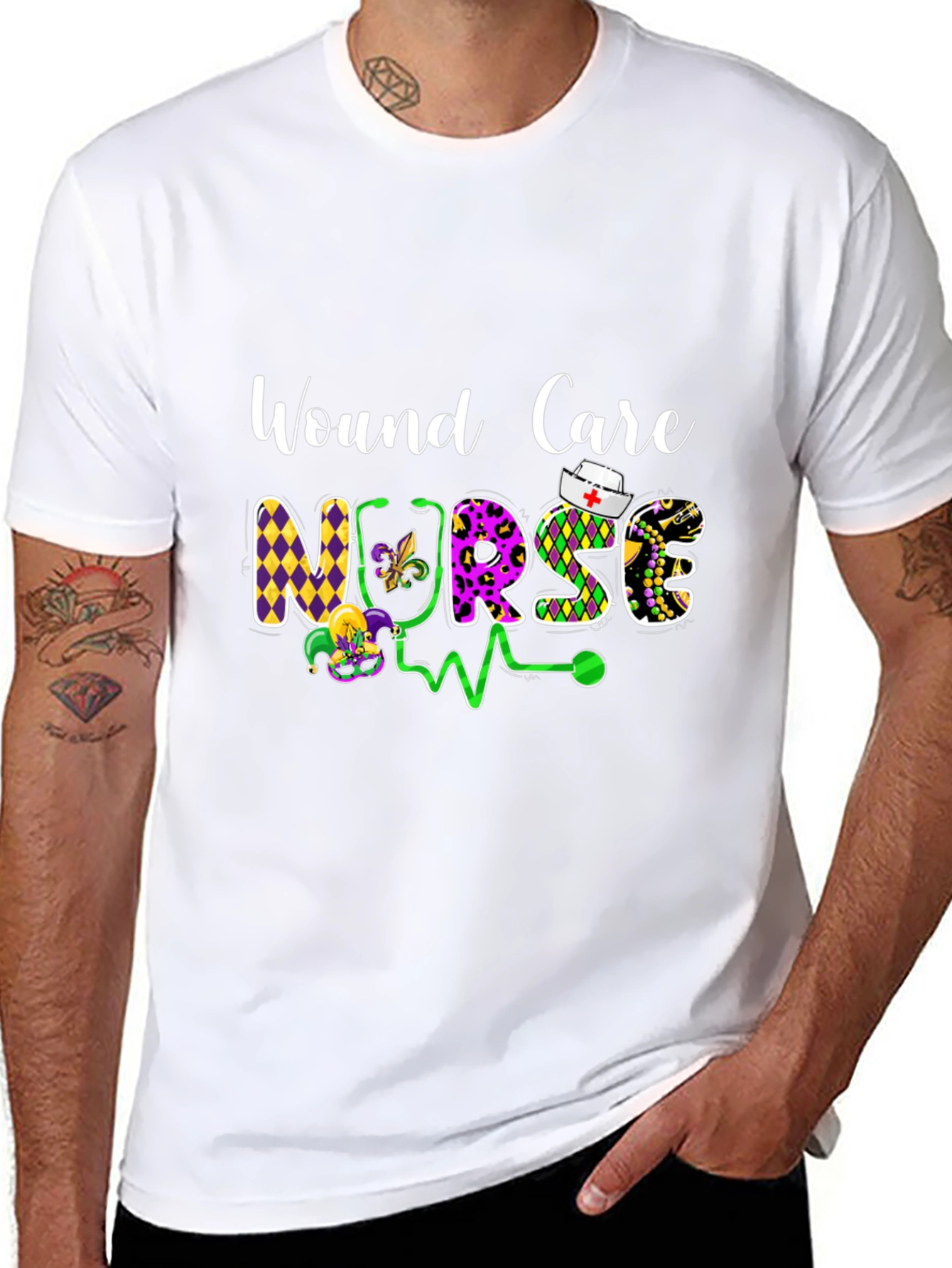 Wound Care Nurse Mardi Gras T-Shirt