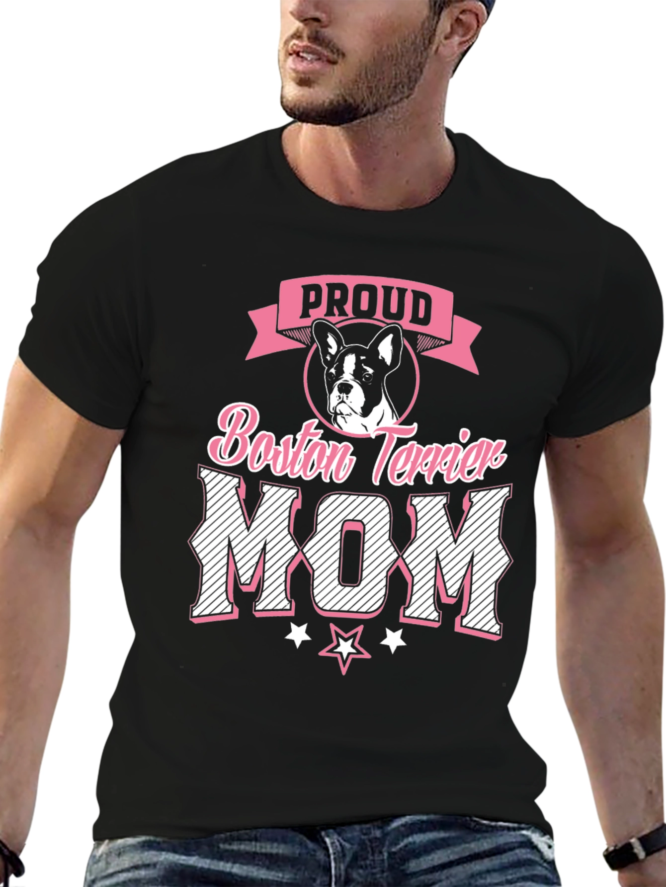 Proud Boston Terrier Mom Graphic T-Shirt