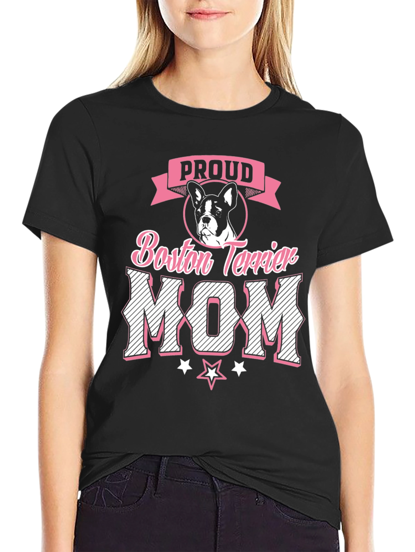 Proud Boston Terrier Mom Graphic T-Shirt