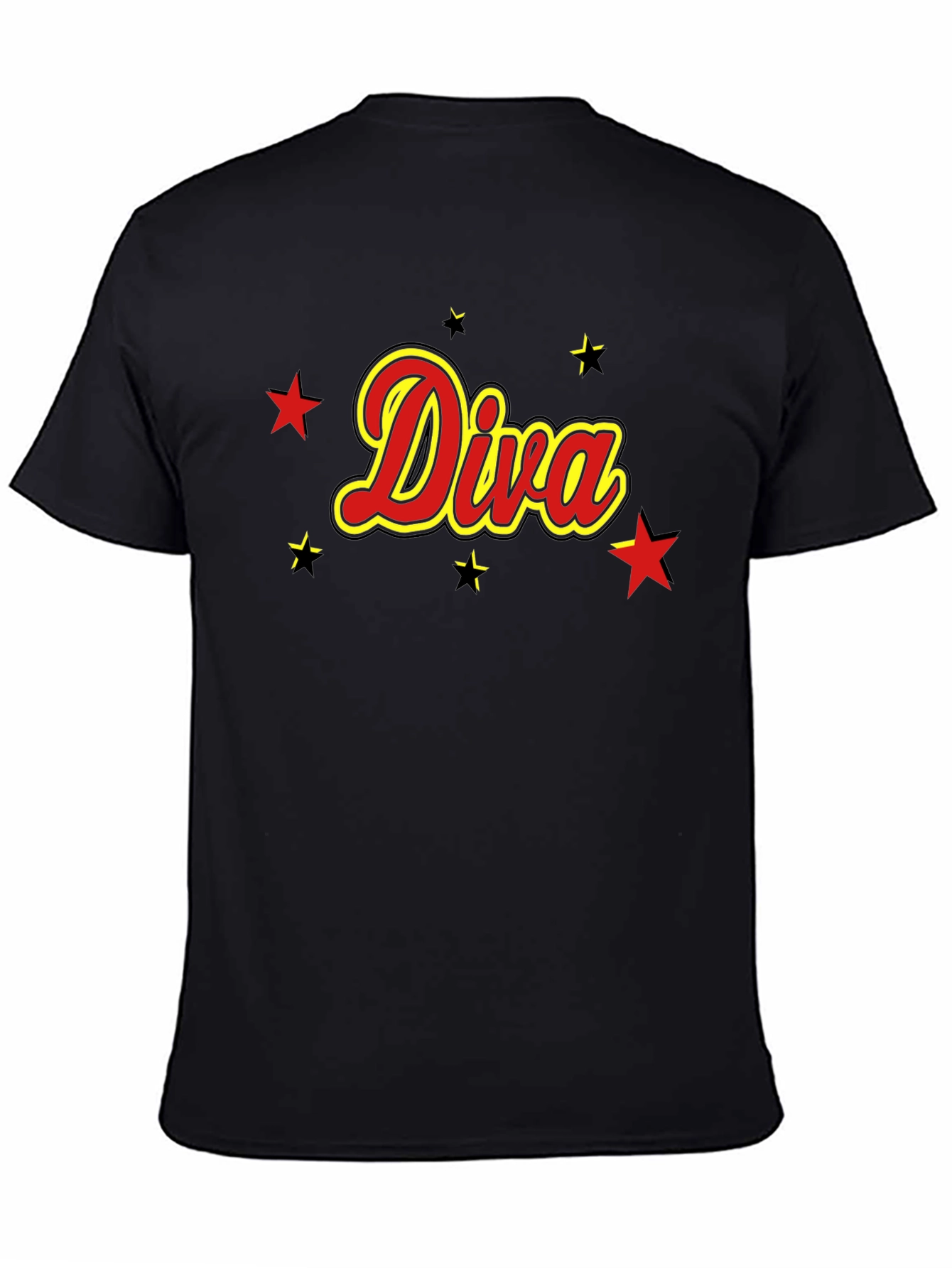 Diva T-Shirt - Red and Yellow Star Design